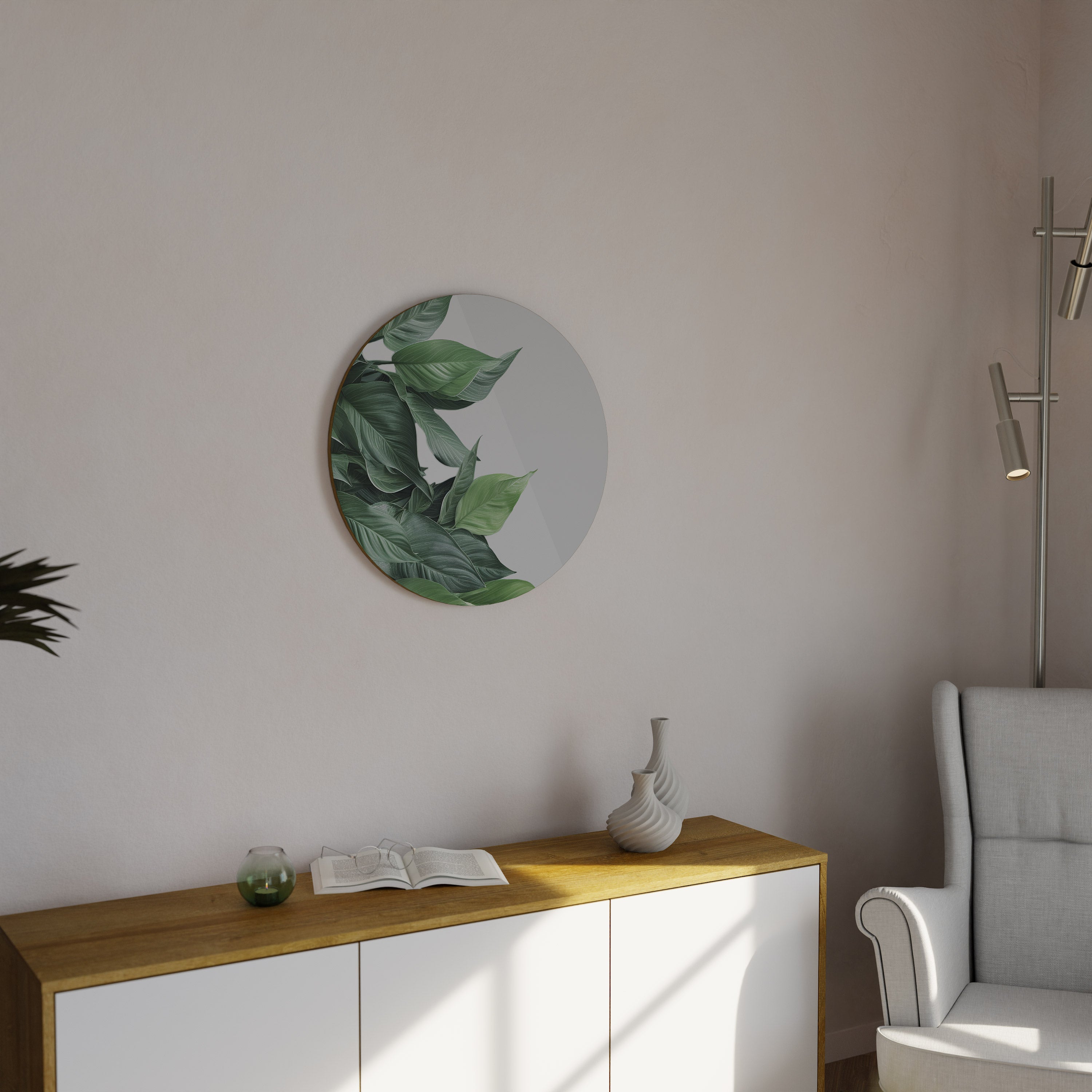 LUSH LEAFY WHIMSY Round Wall Art