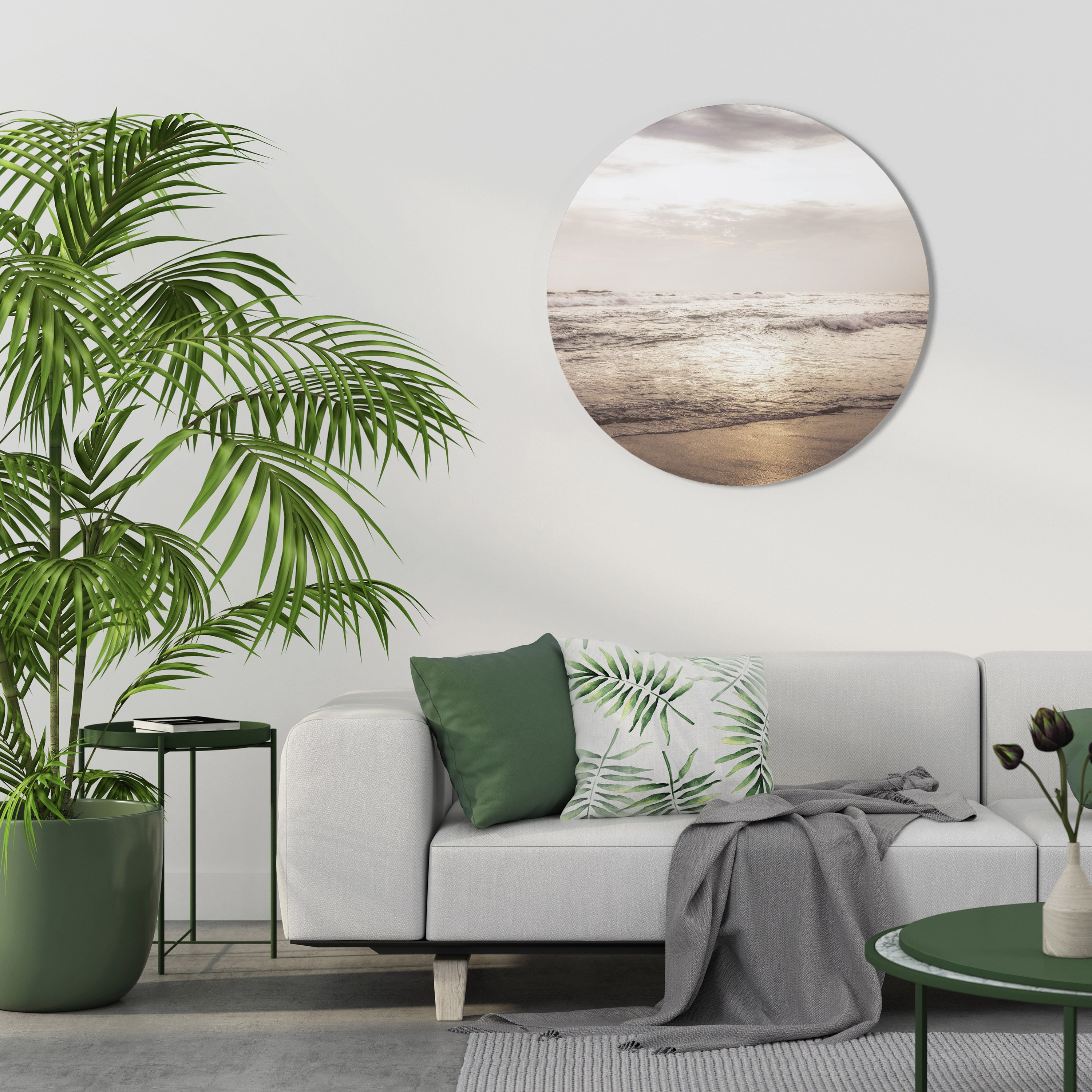 WHISPERS OF THE OCEAN Round Wall Art