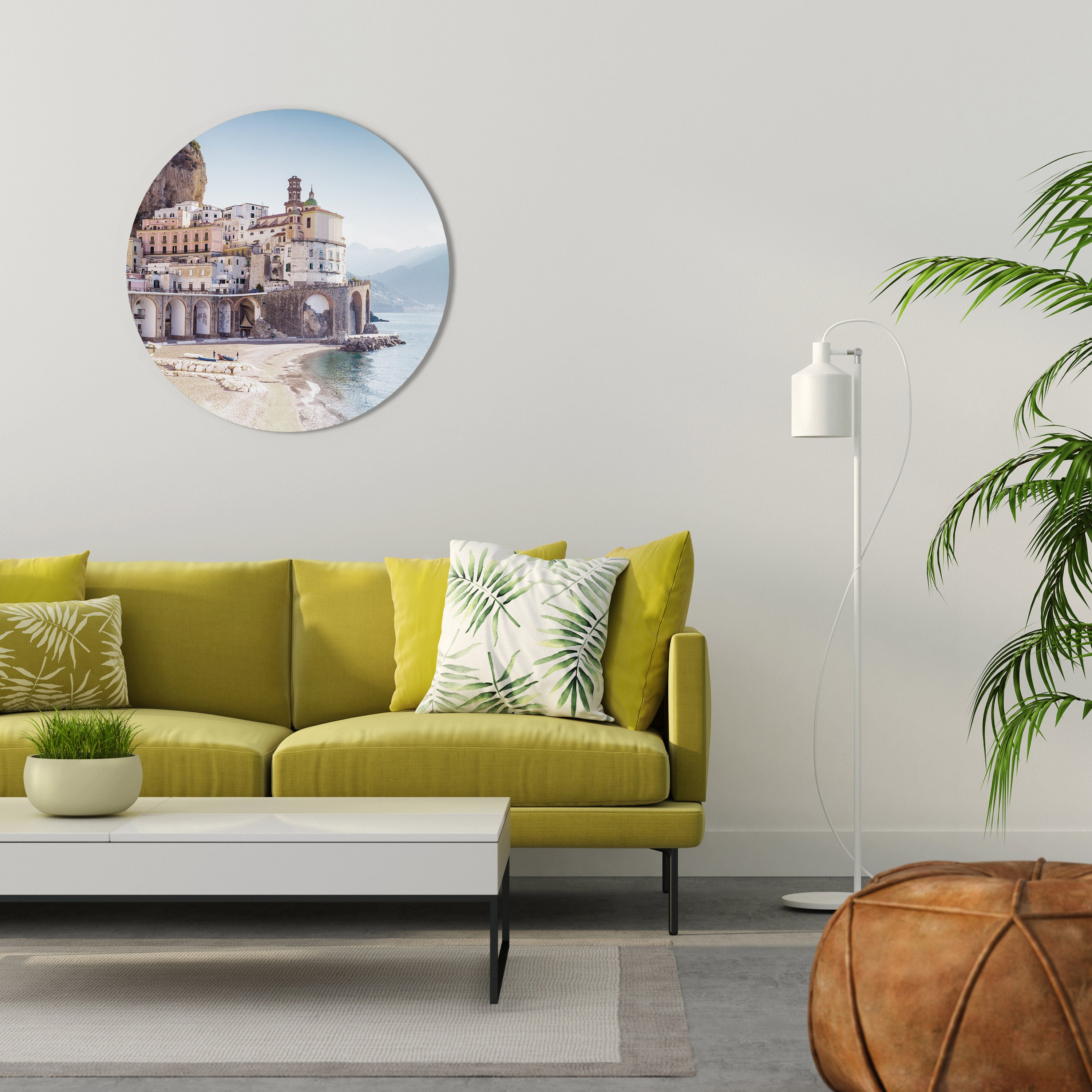 SEASIDE ARCHITECTURAL FANTASY Round Wall Art