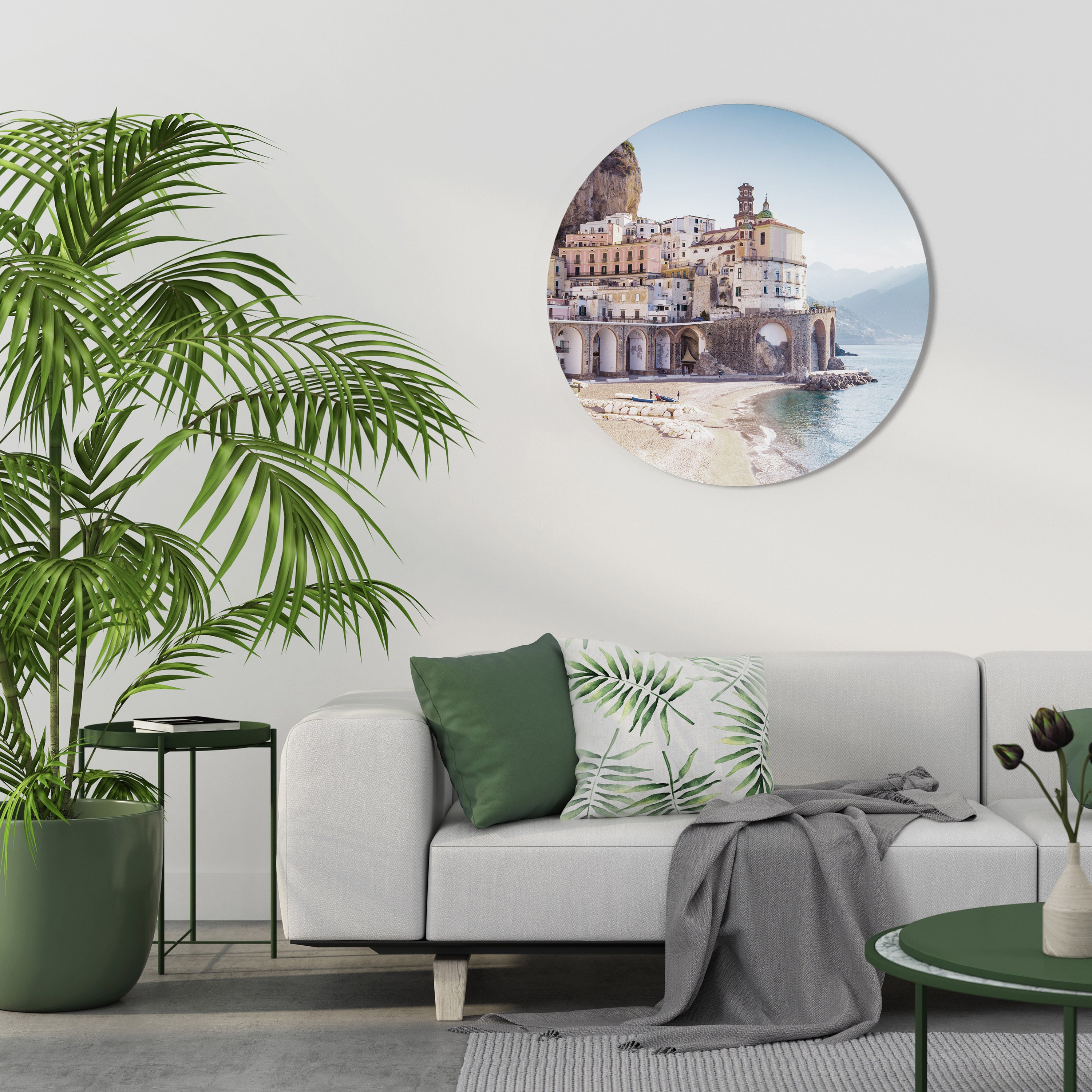 SEASIDE ARCHITECTURAL FANTASY Round Wall Art