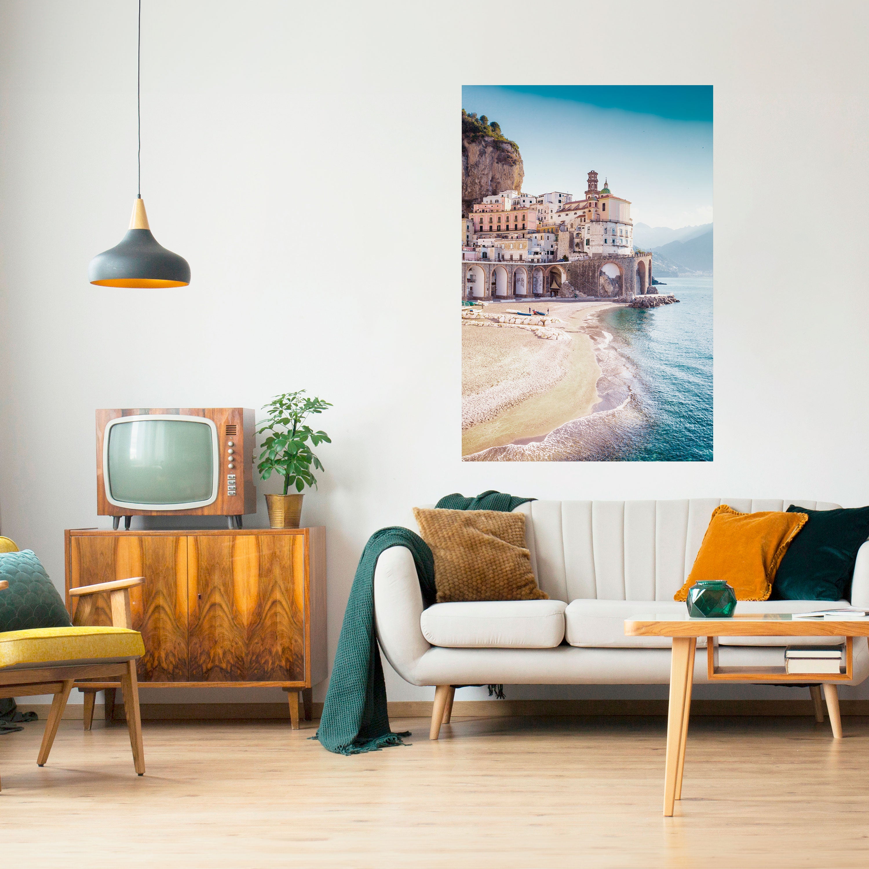 SEASIDE ARCHITECTURAL FANTASY Peel and Stick Vertical Poster