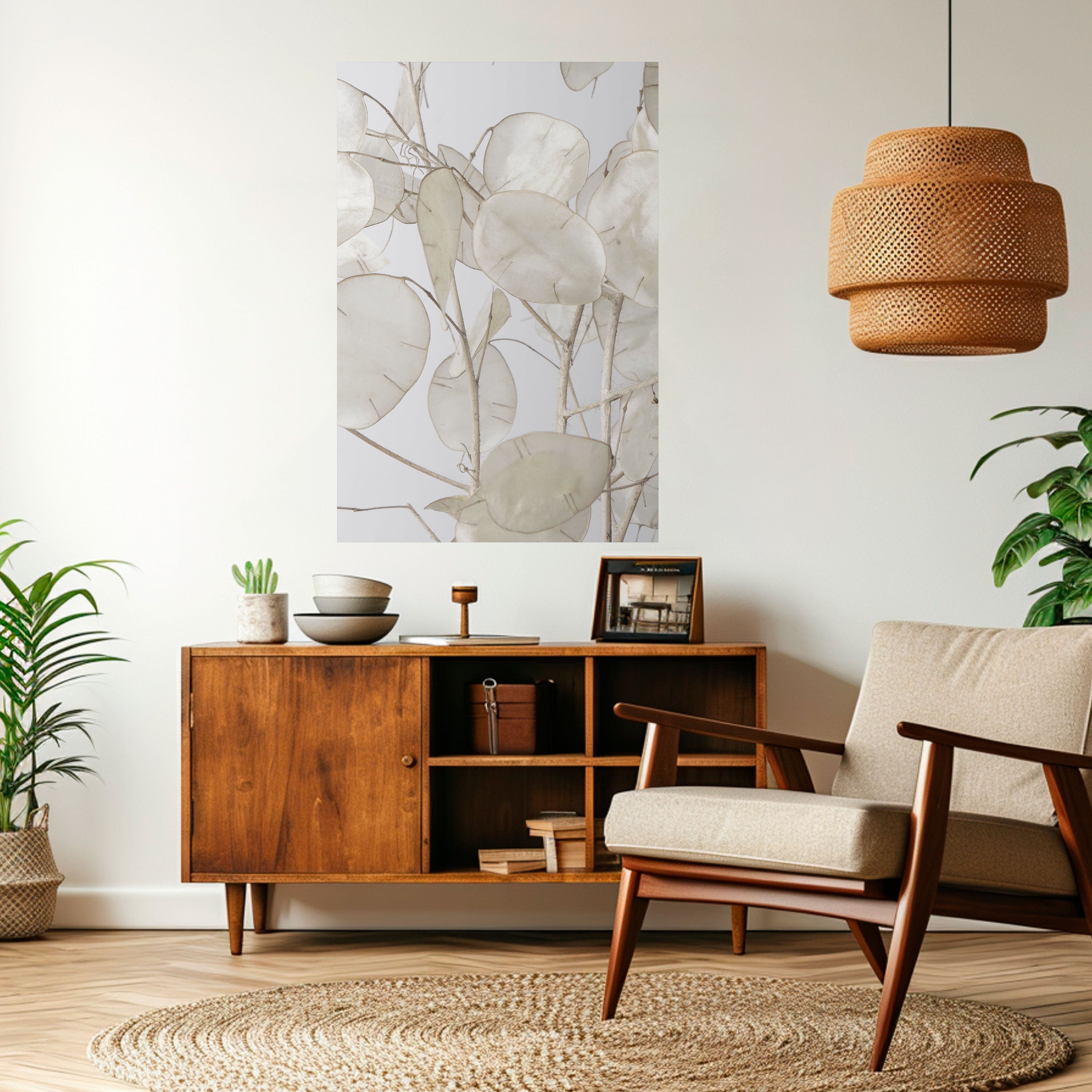 SILKY FOLIAGE WHISPERS Peel and Stick Vertical Poster