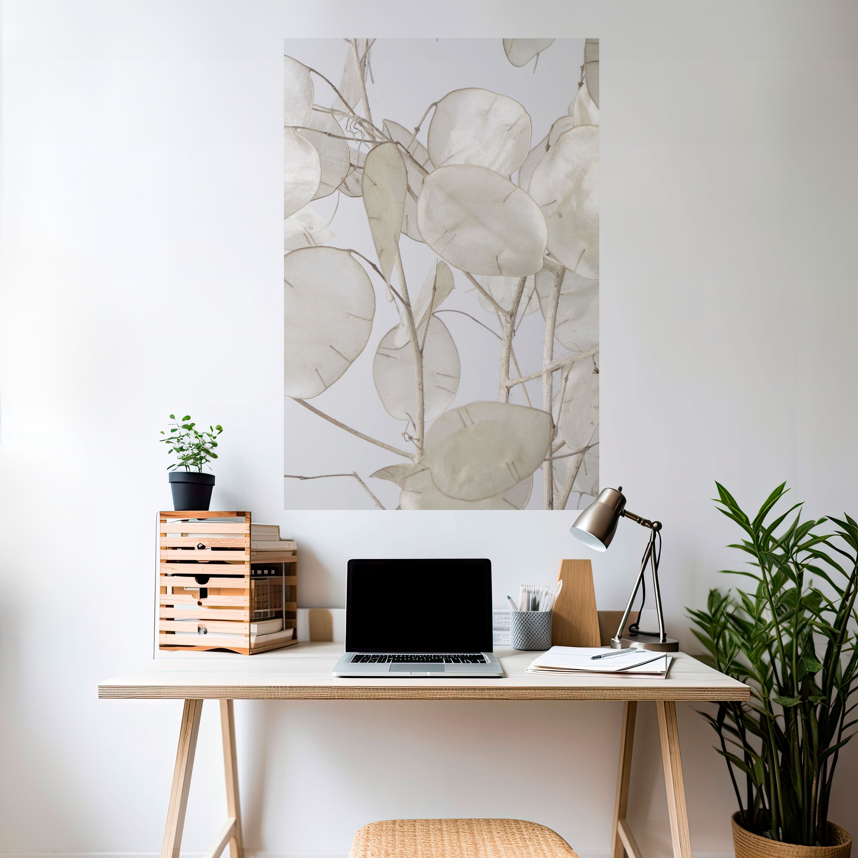 SILKY FOLIAGE WHISPERS Peel and Stick Vertical Poster