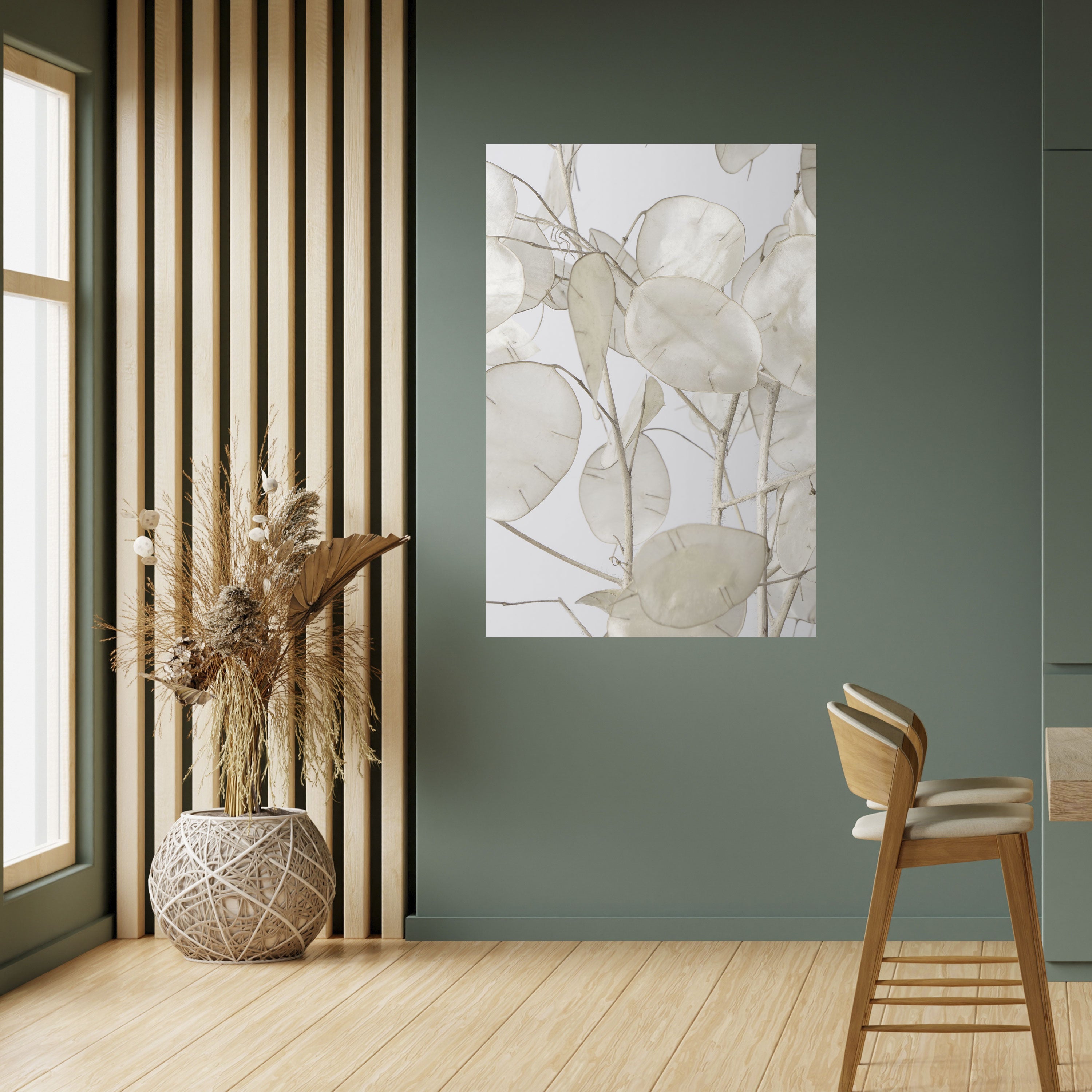 SILKY FOLIAGE WHISPERS Peel and Stick Vertical Poster