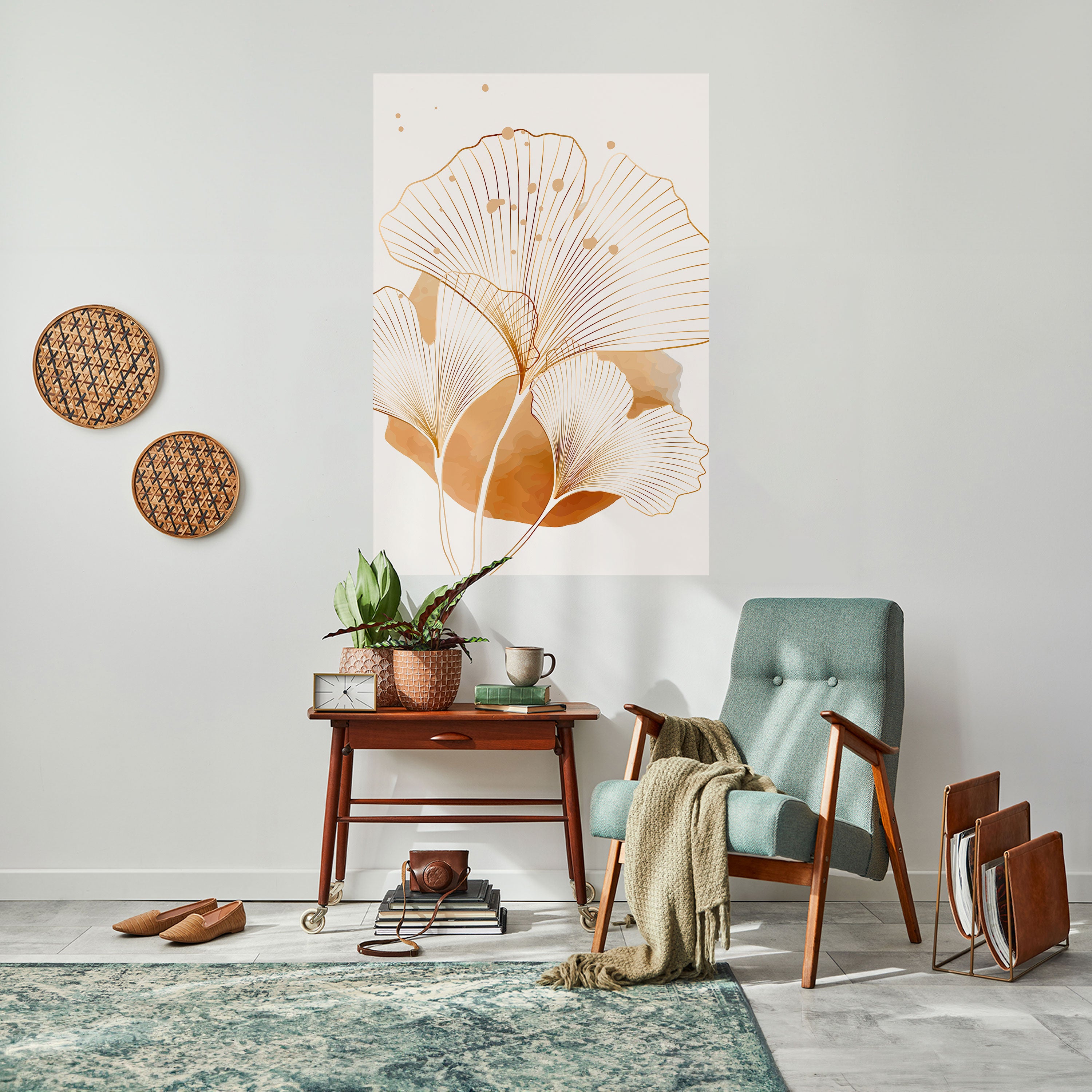 GOLDEN GINKGO DREAMS Peel and Stick Vertical Poster