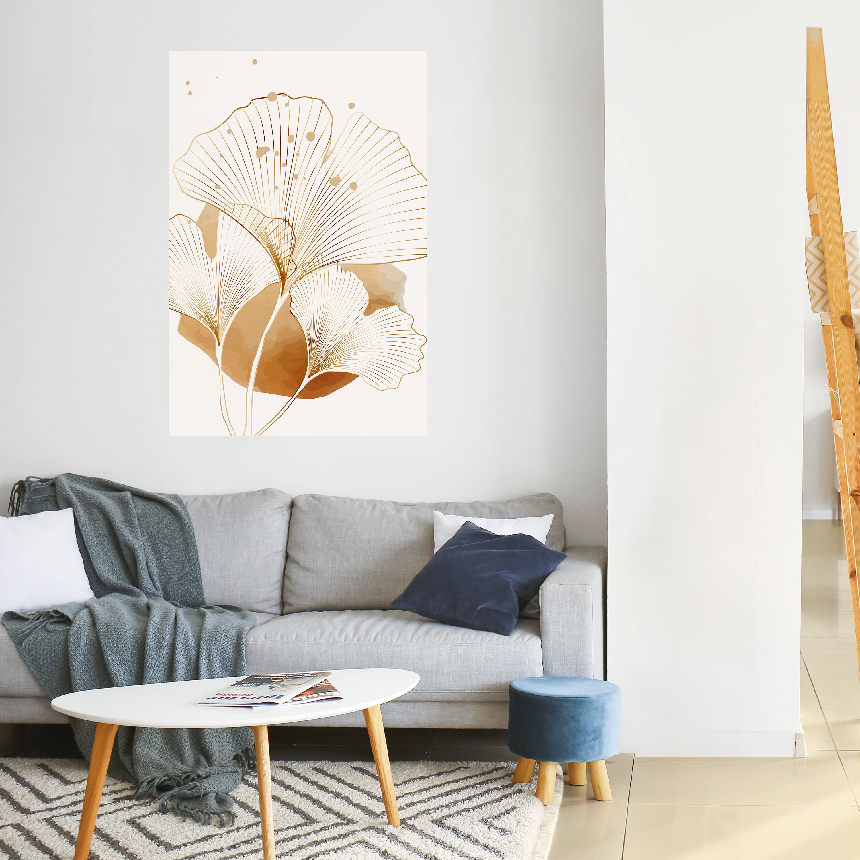 GOLDEN GINKGO DREAMS Peel and Stick Vertical Poster