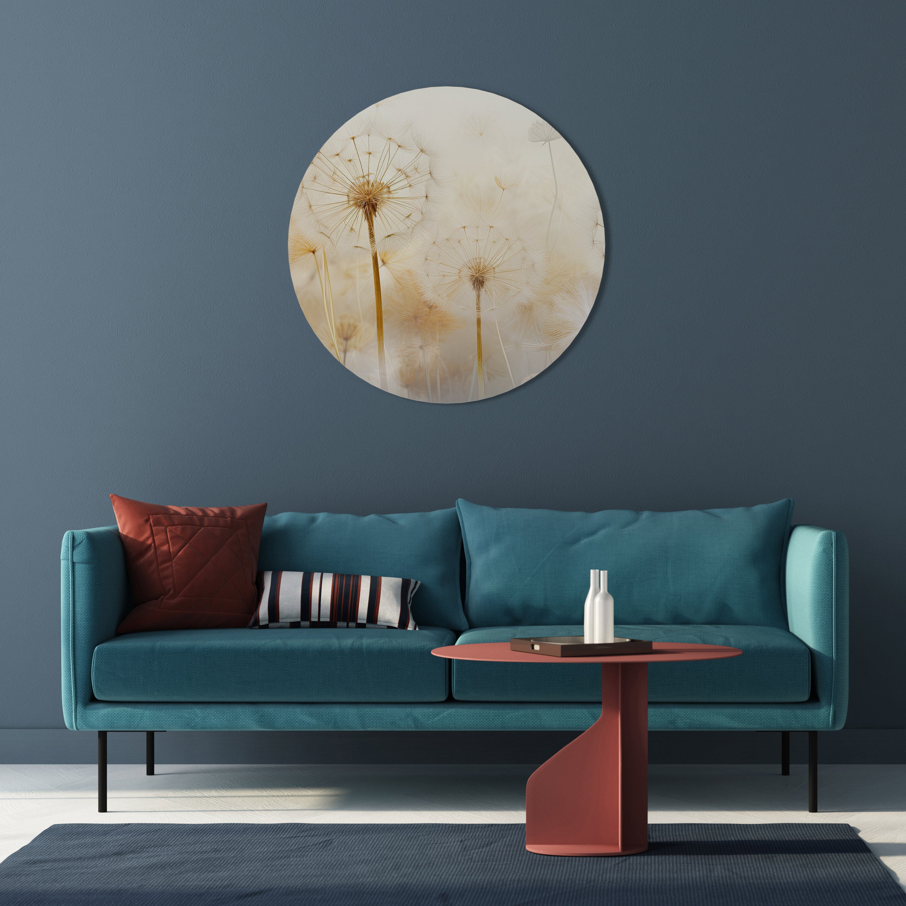 DREAMY DANDELION FIELDS Round Wall Art