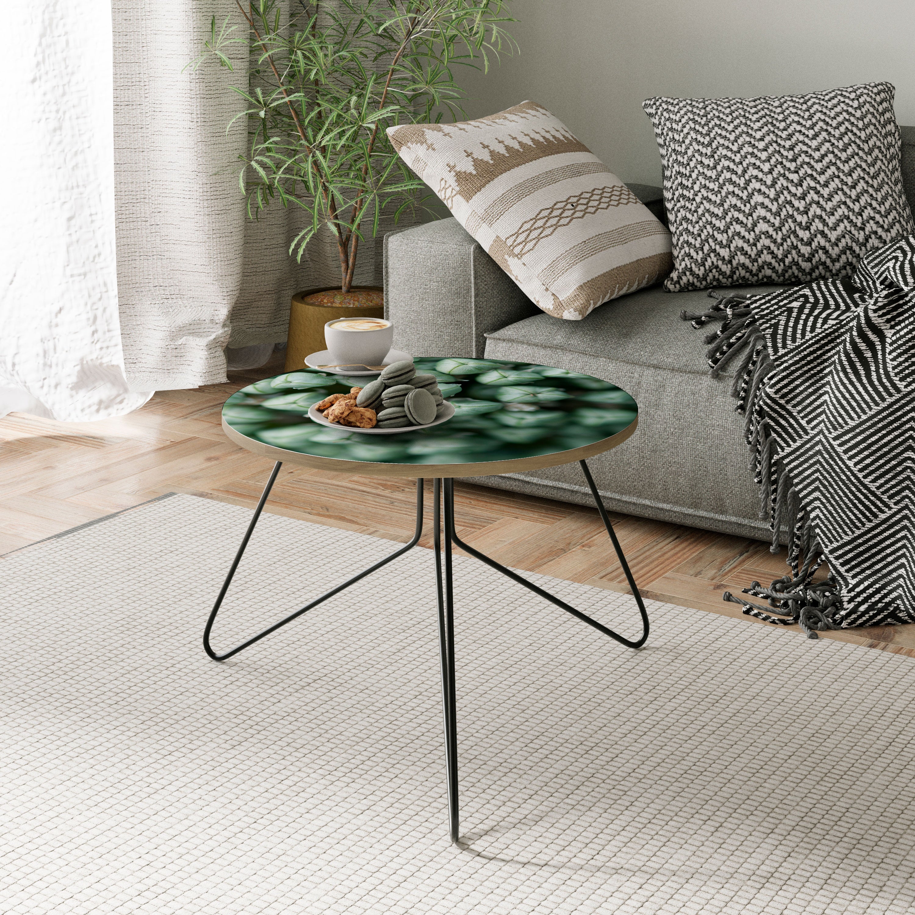 TEXTURED GREEN TIDBITS Coffee Table 60