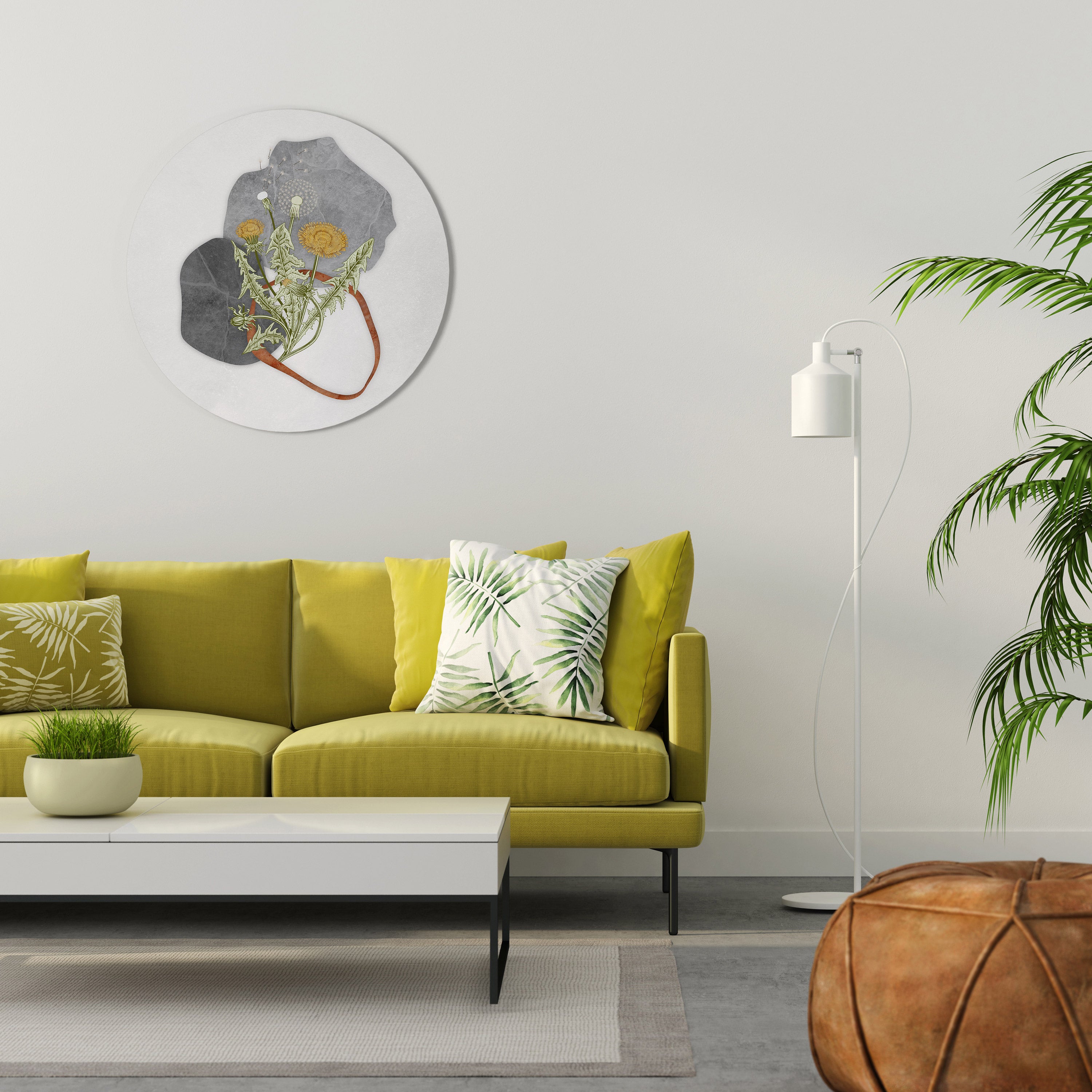 DANDELION RING Round Wall Art