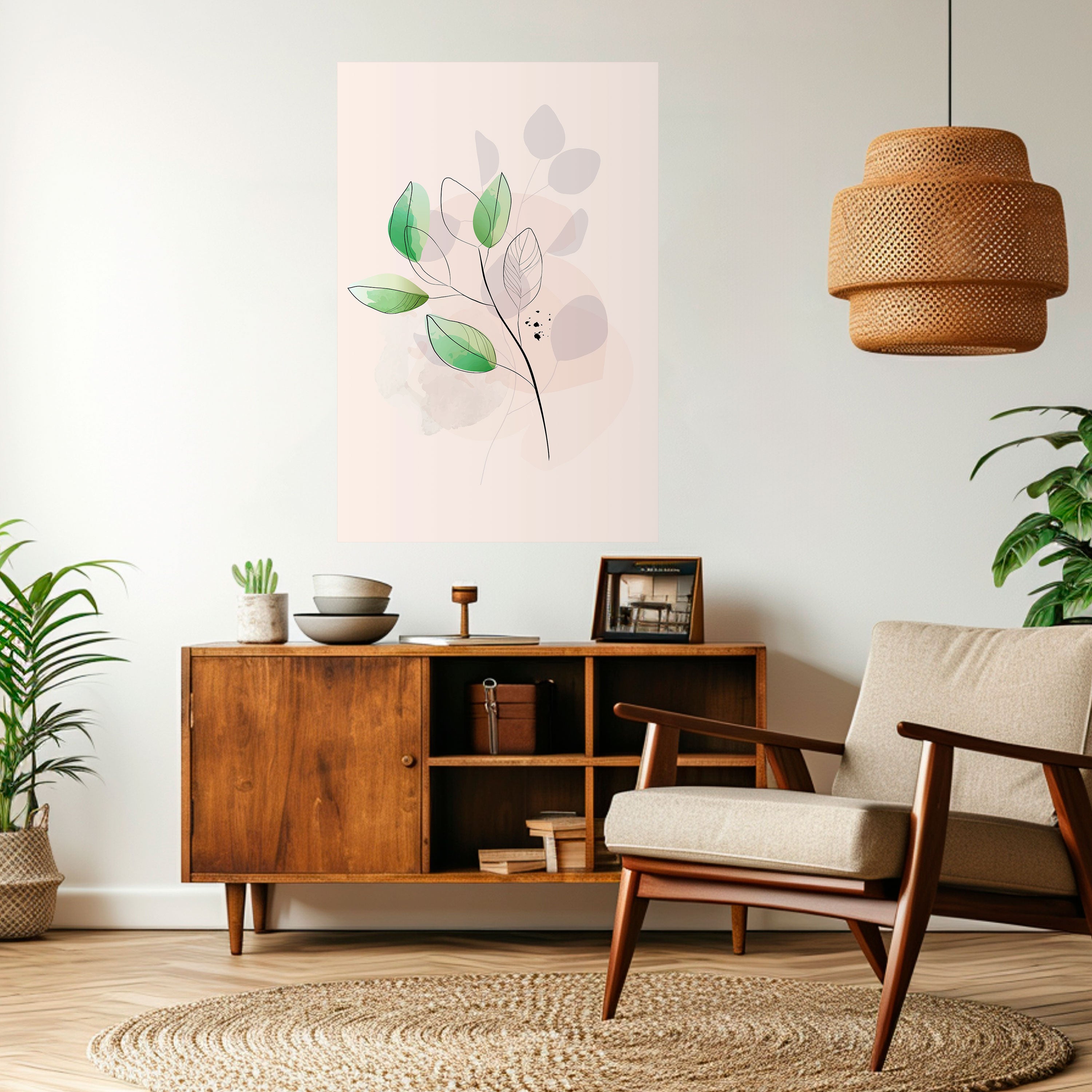 SERENE LEAF SONG Peel and Stick Vertical Poster