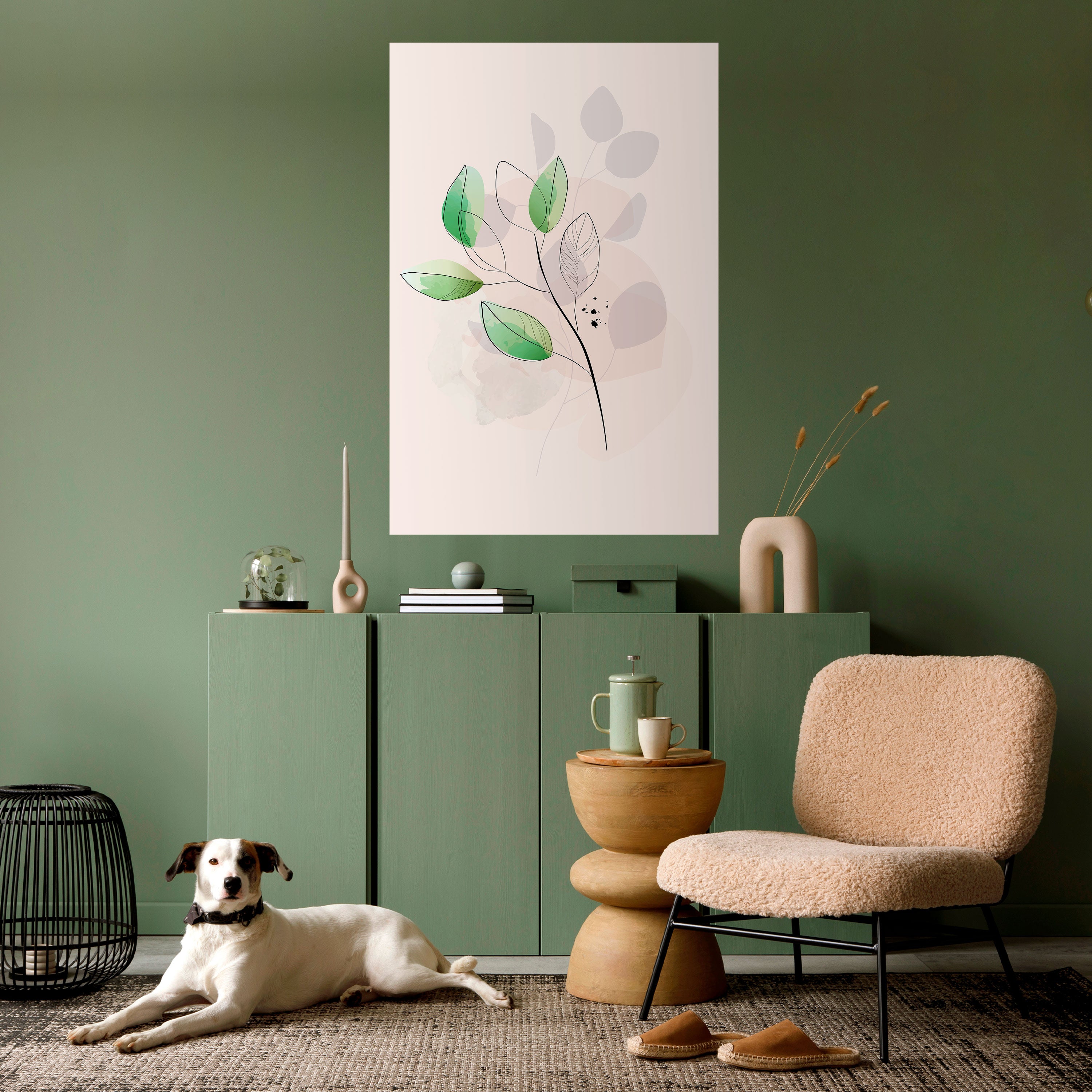 SERENE LEAF SONG Peel and Stick Vertical Poster