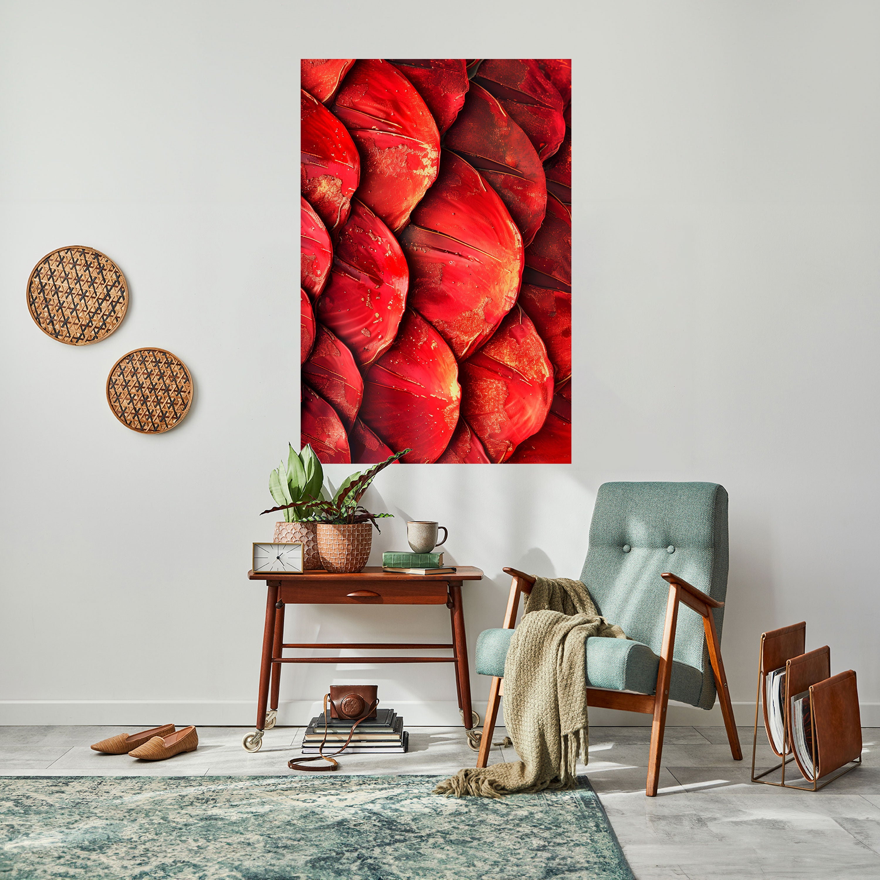 RUBY PETAL DANCE Peel and Stick Vertical Poster