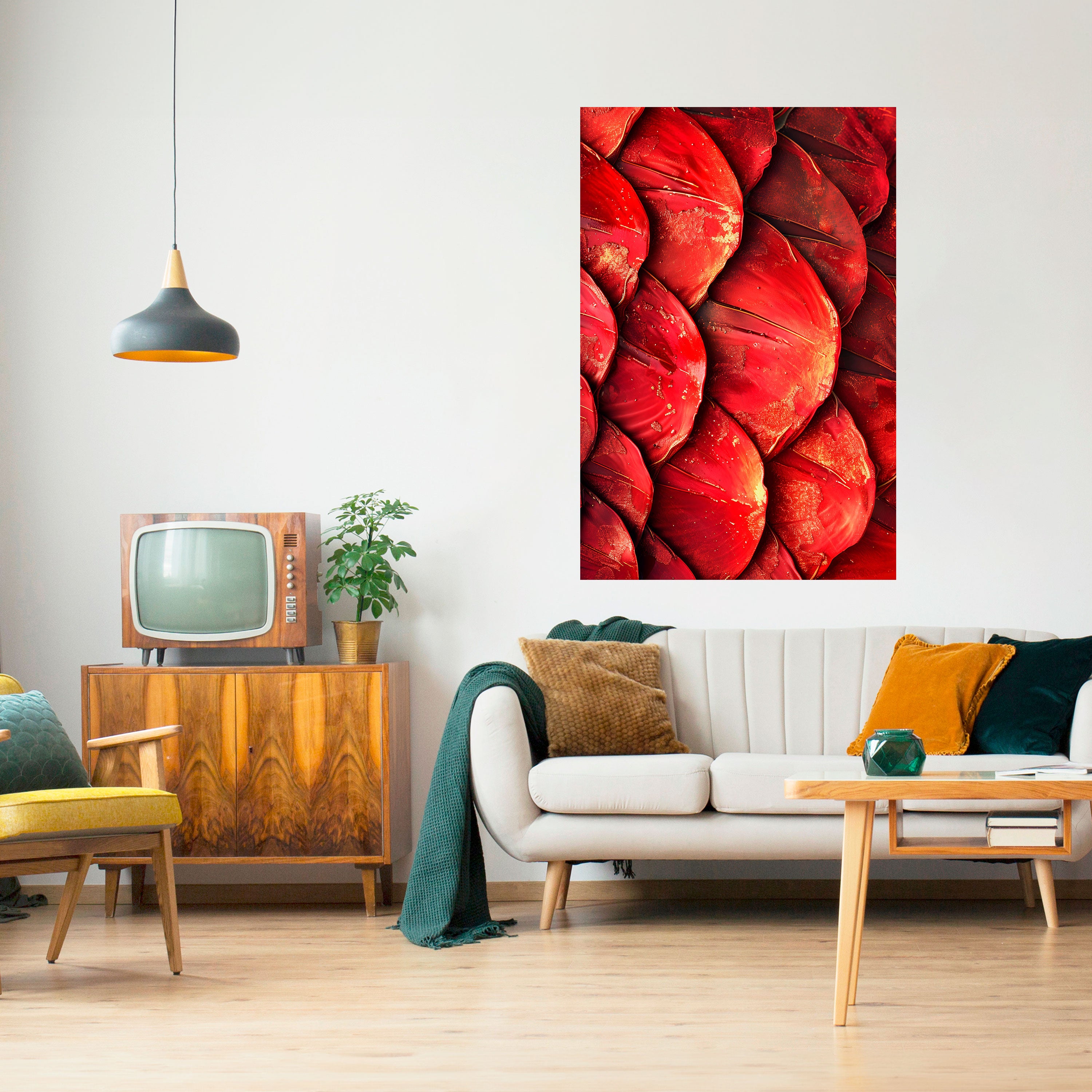 RUBY PETAL DANCE Peel and Stick Vertical Poster