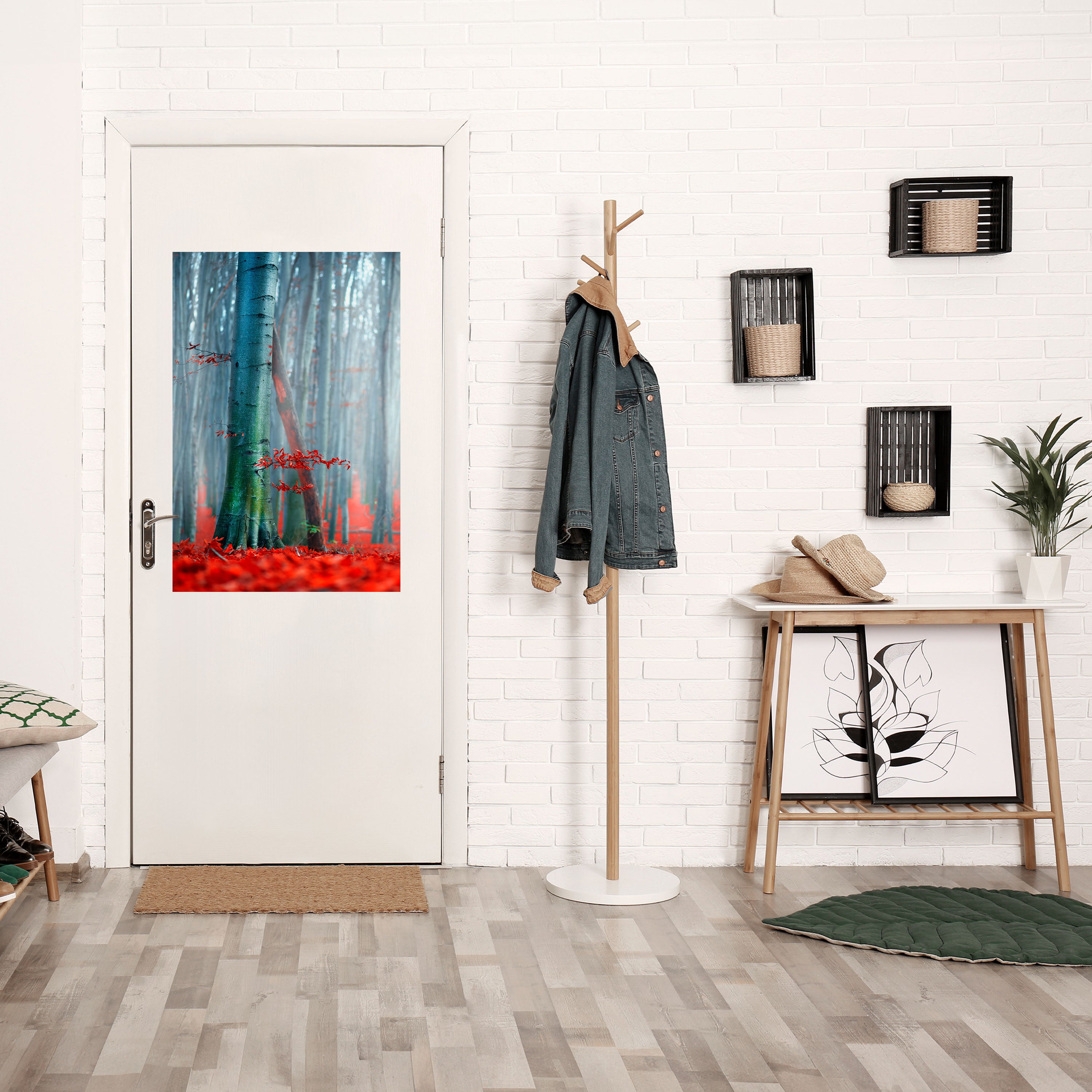 TRANQUIL RED ELEGANCE Peel and Stick Vertical Poster