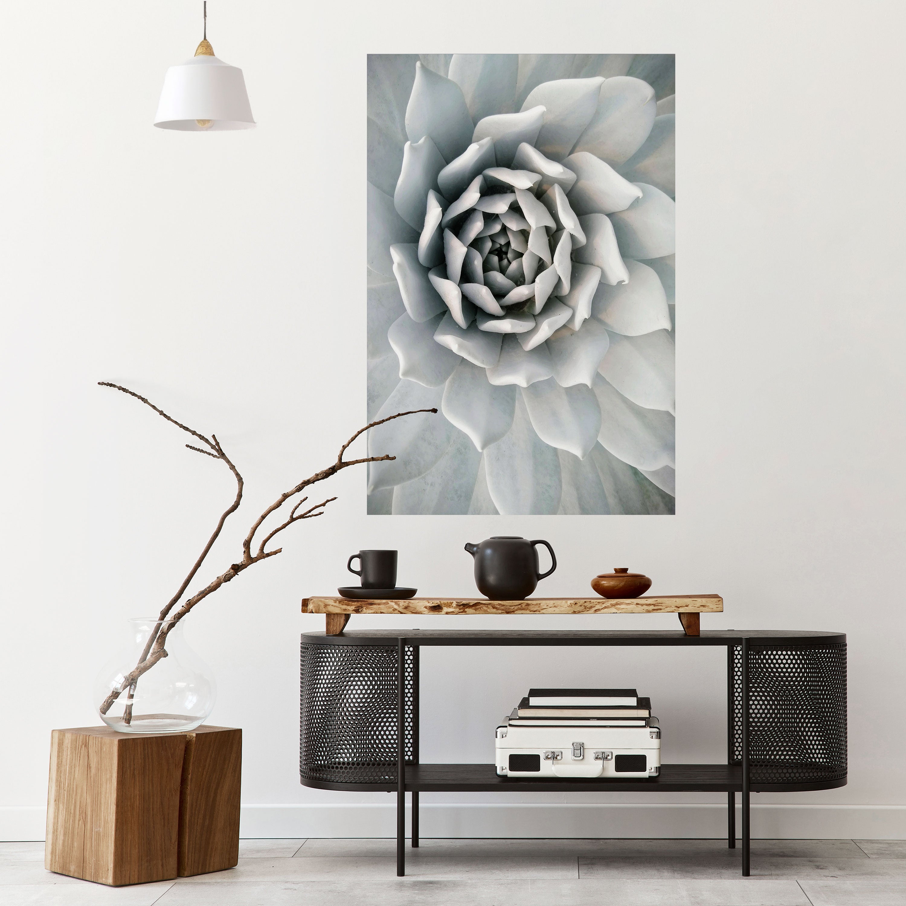 ELEGANT PETAL SWIRL Peel and Stick Vertical Poster