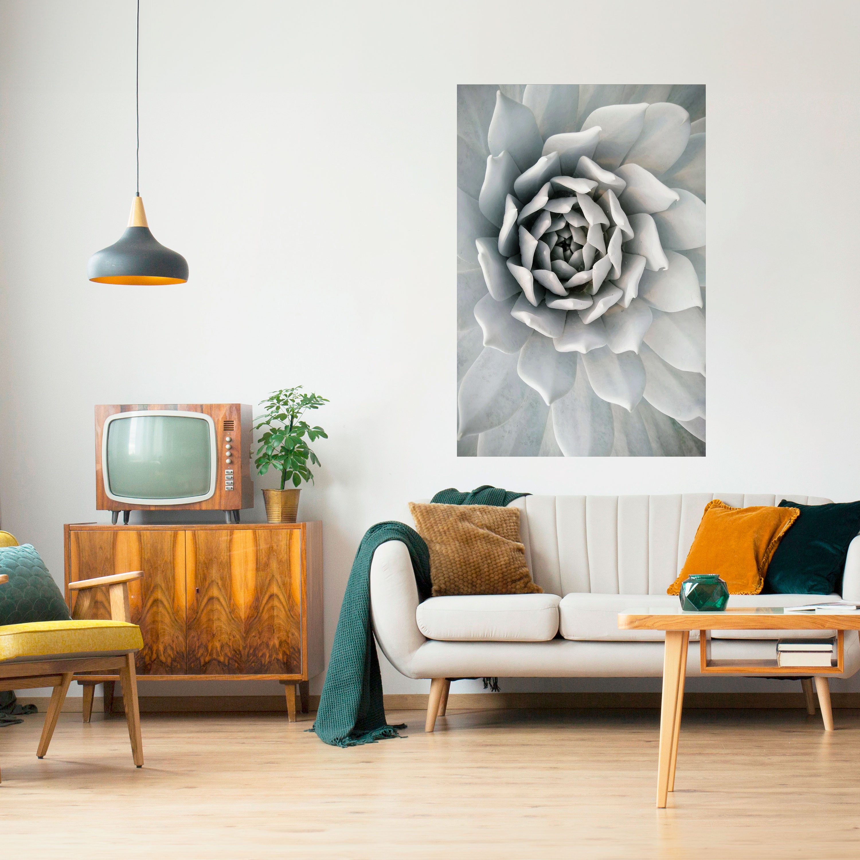 ELEGANT PETAL SWIRL Peel and Stick Vertical Poster