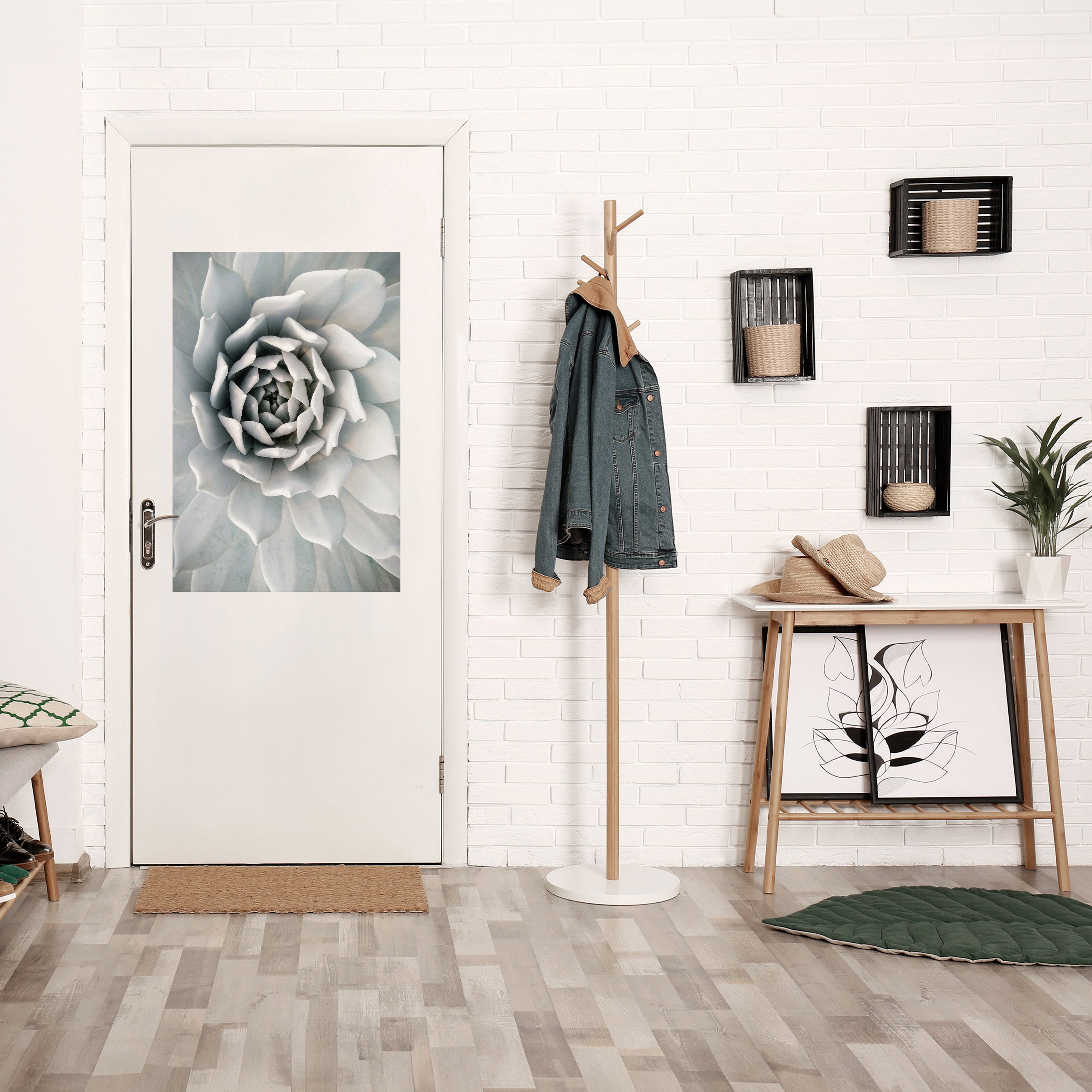 ELEGANT PETAL SWIRL Peel and Stick Vertical Poster