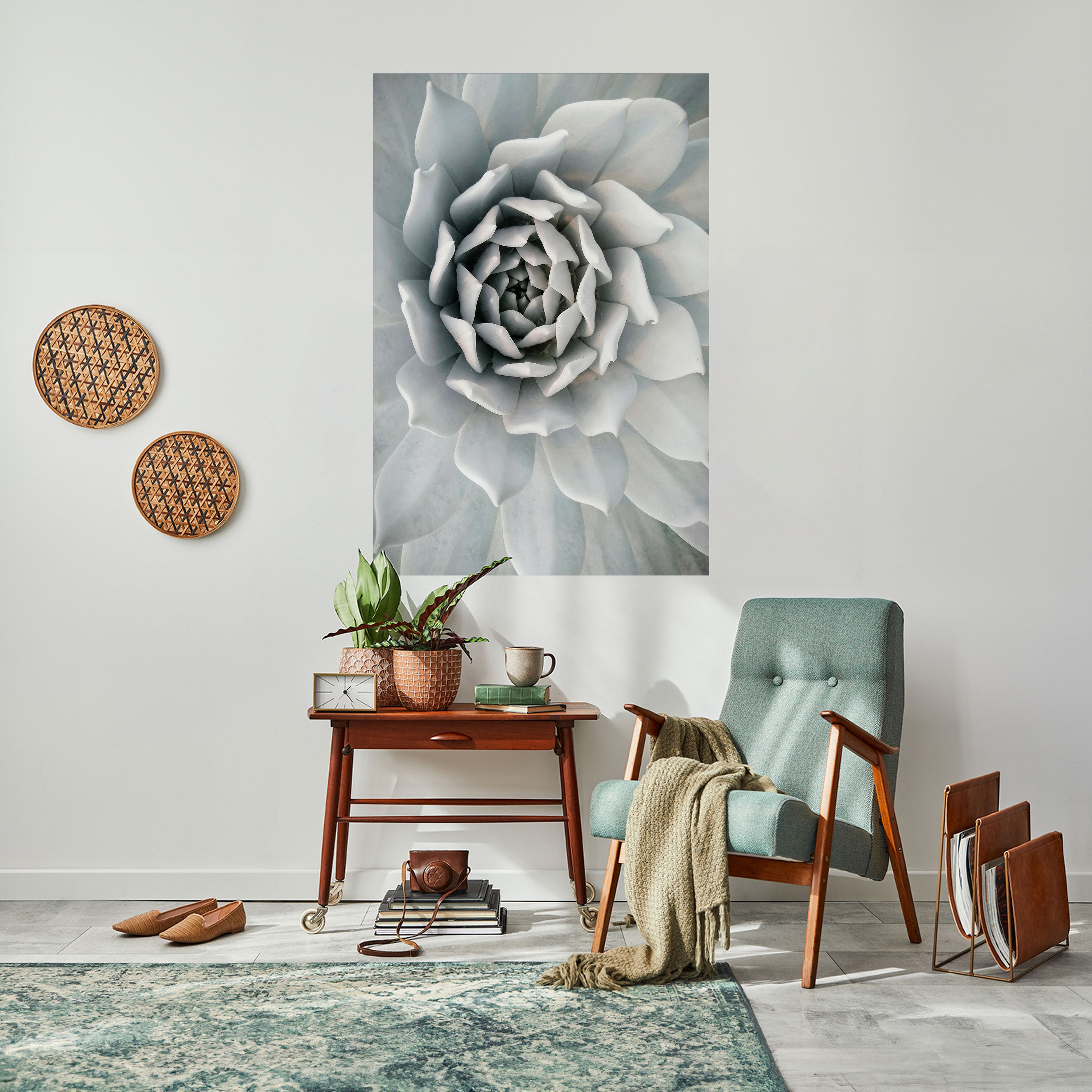 ELEGANT PETAL SWIRL Peel and Stick Vertical Poster