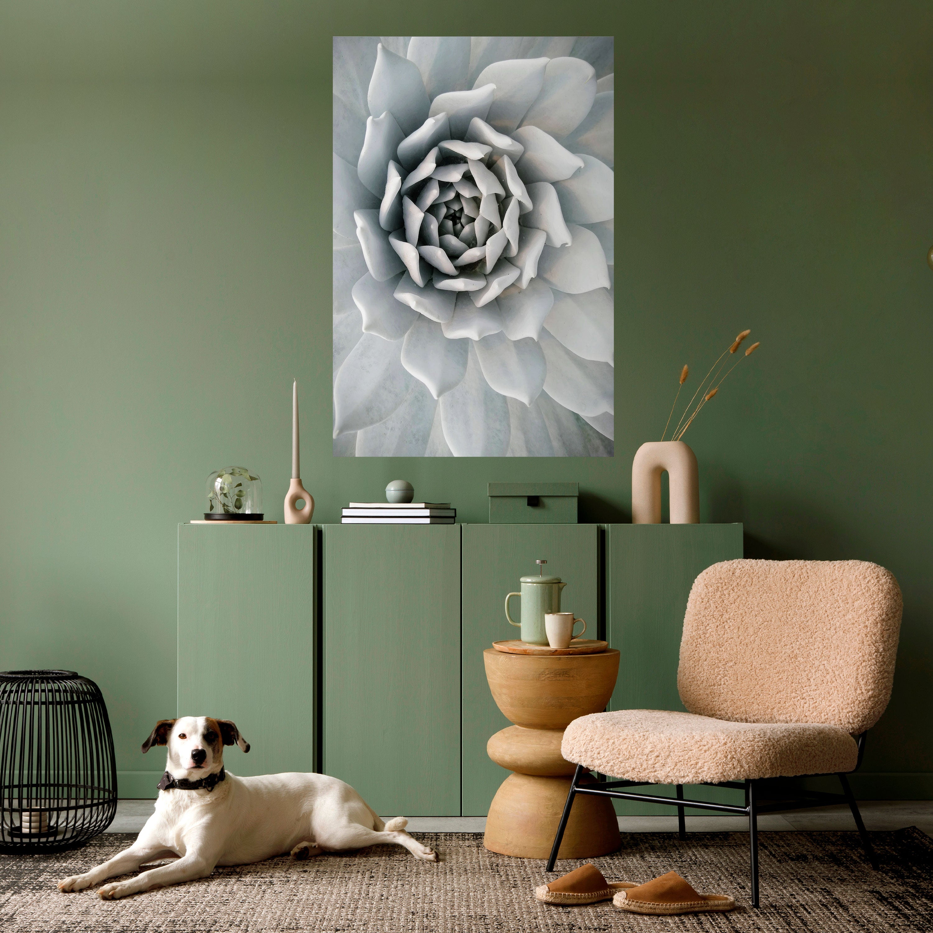 ELEGANT PETAL SWIRL Peel and Stick Vertical Poster