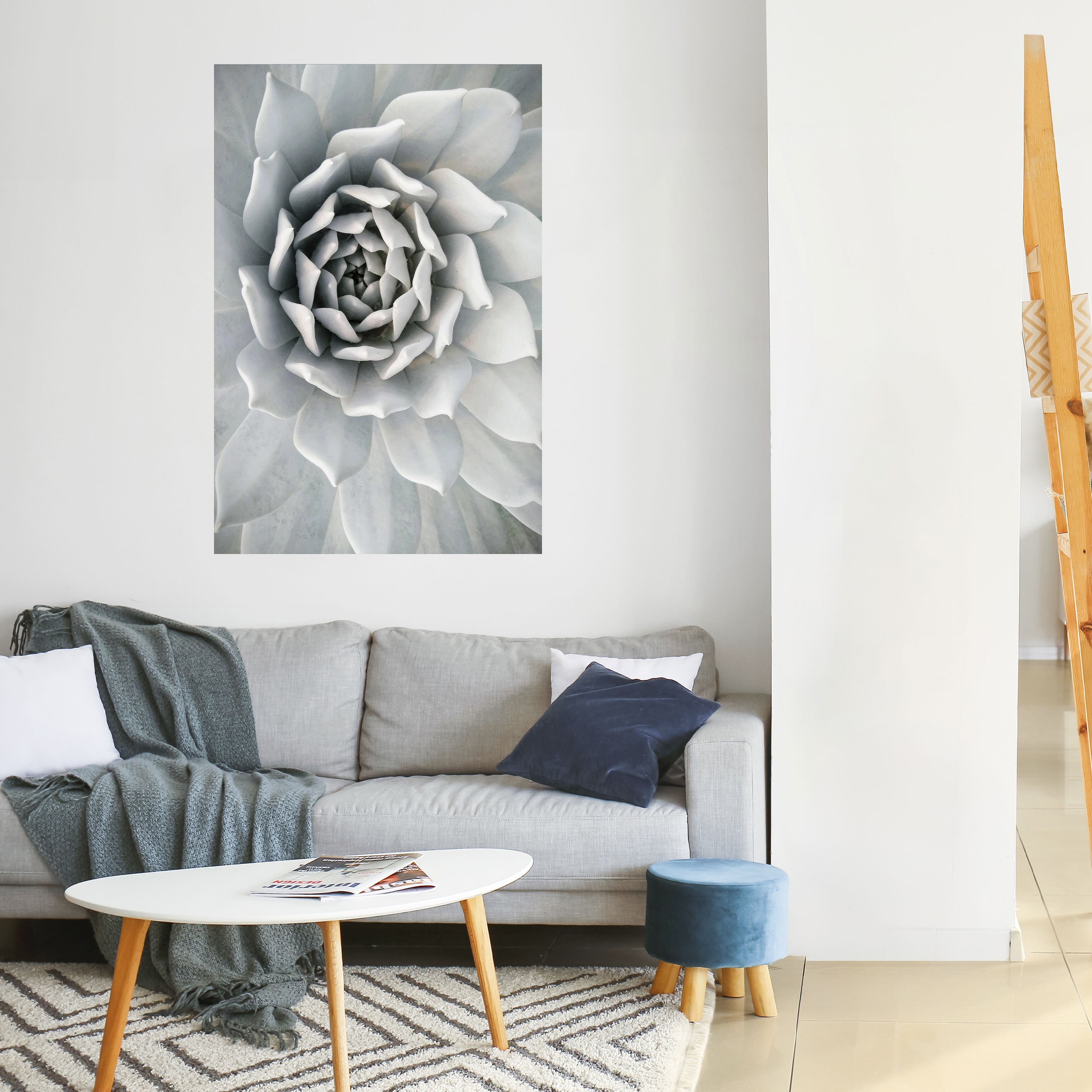 ELEGANT PETAL SWIRL Peel and Stick Vertical Poster
