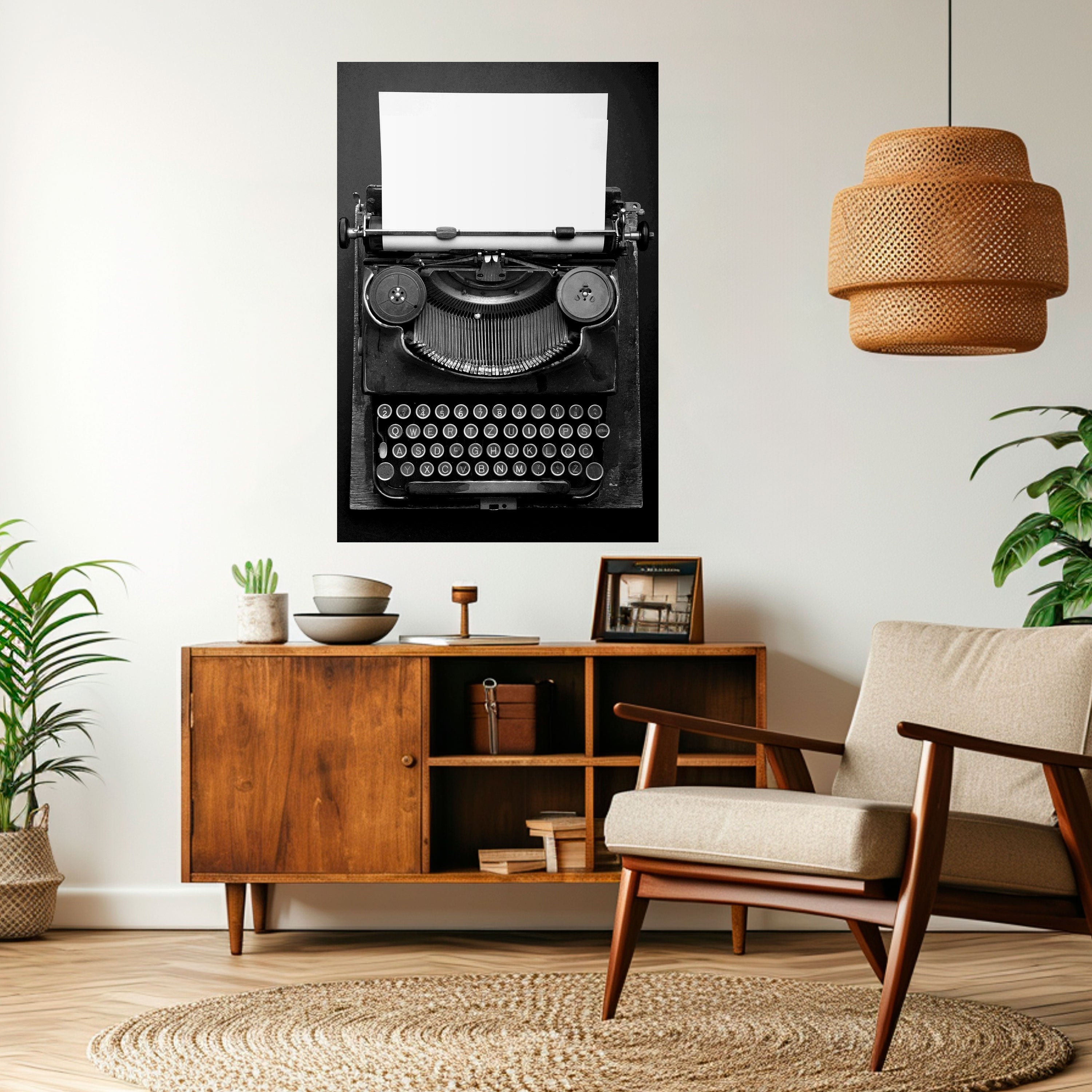 TYPEWRITER SYMPHONY Peel and Stick Vertical Poster