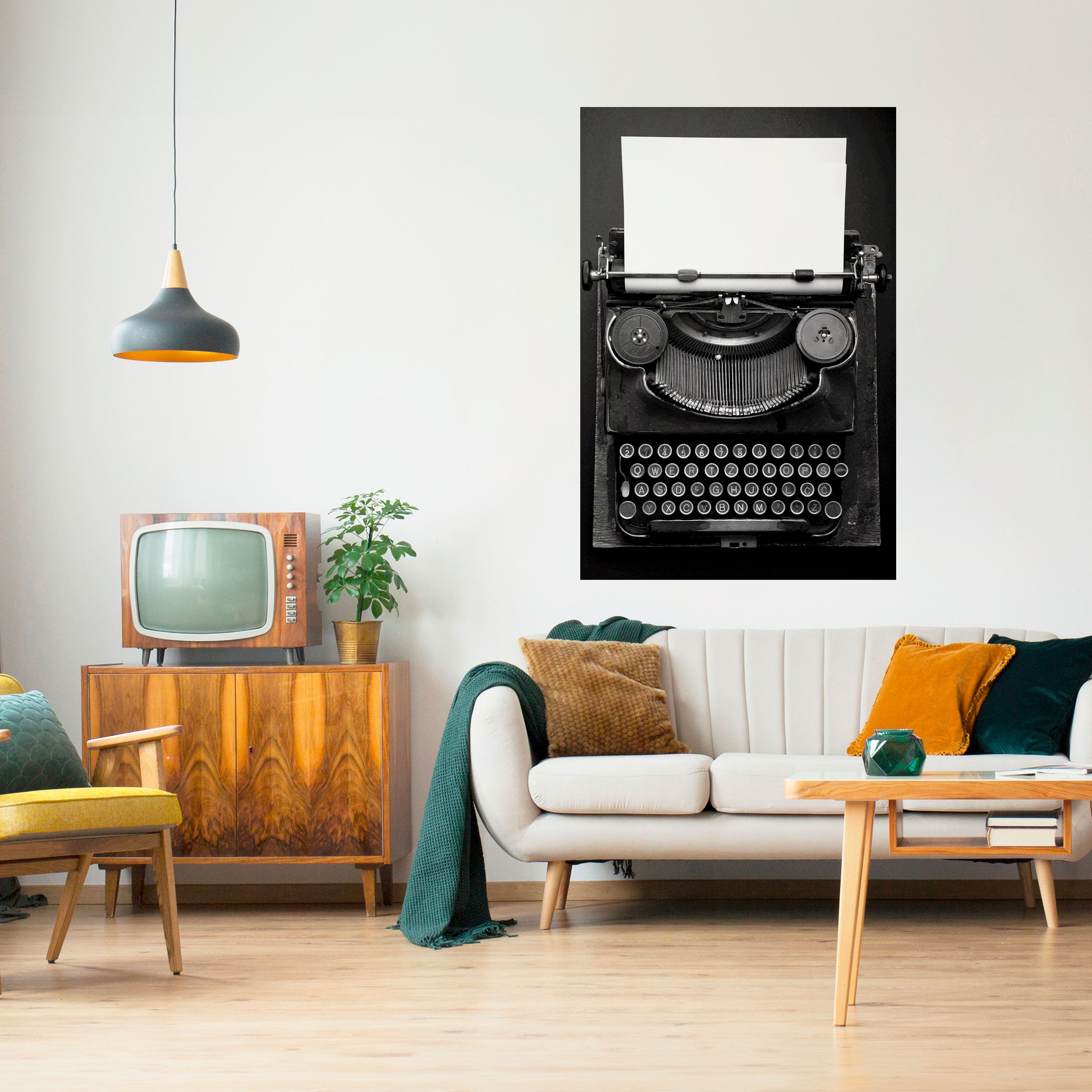 TYPEWRITER SYMPHONY Peel and Stick Vertical Poster