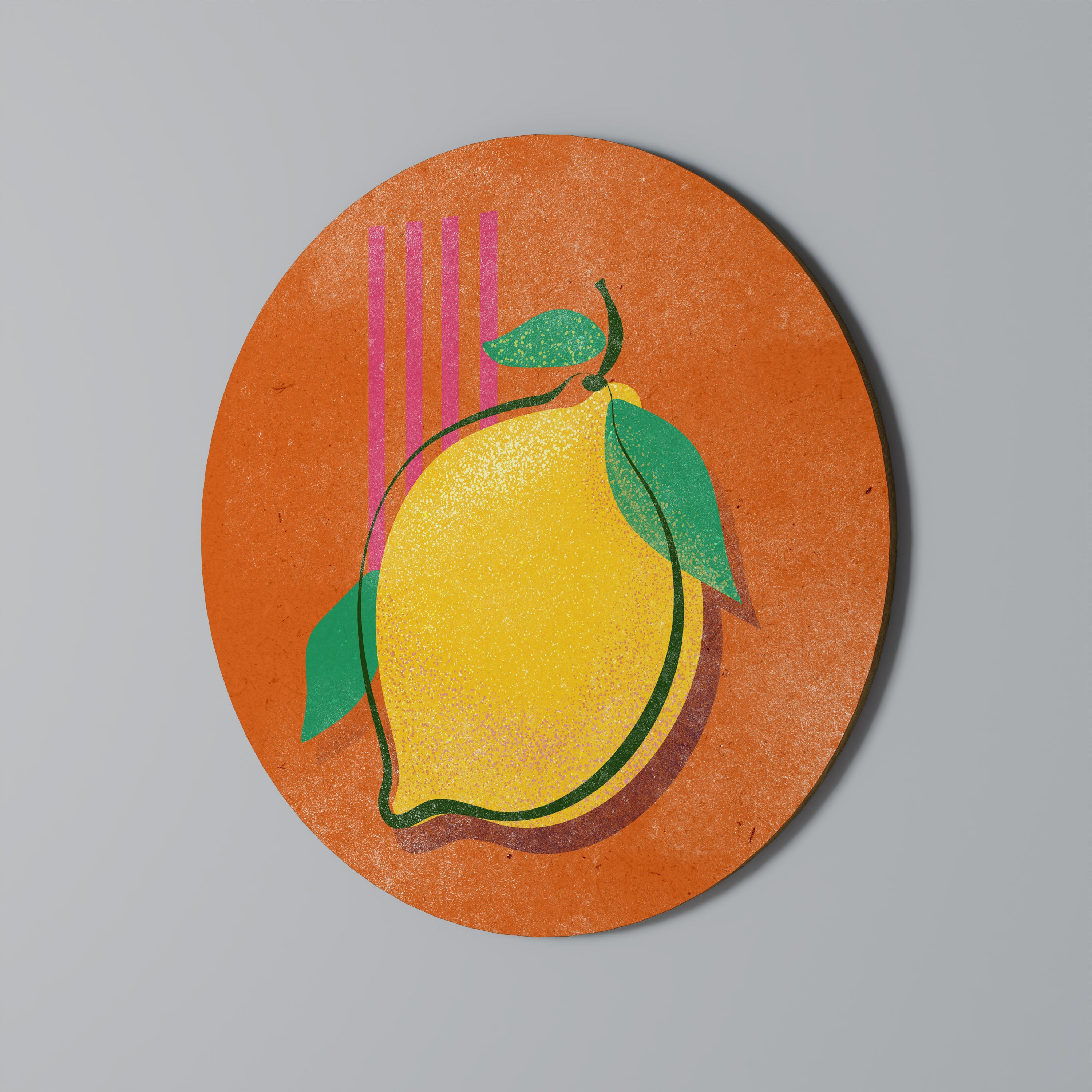 Arte de pared redondo LUSCIOUS LEMON