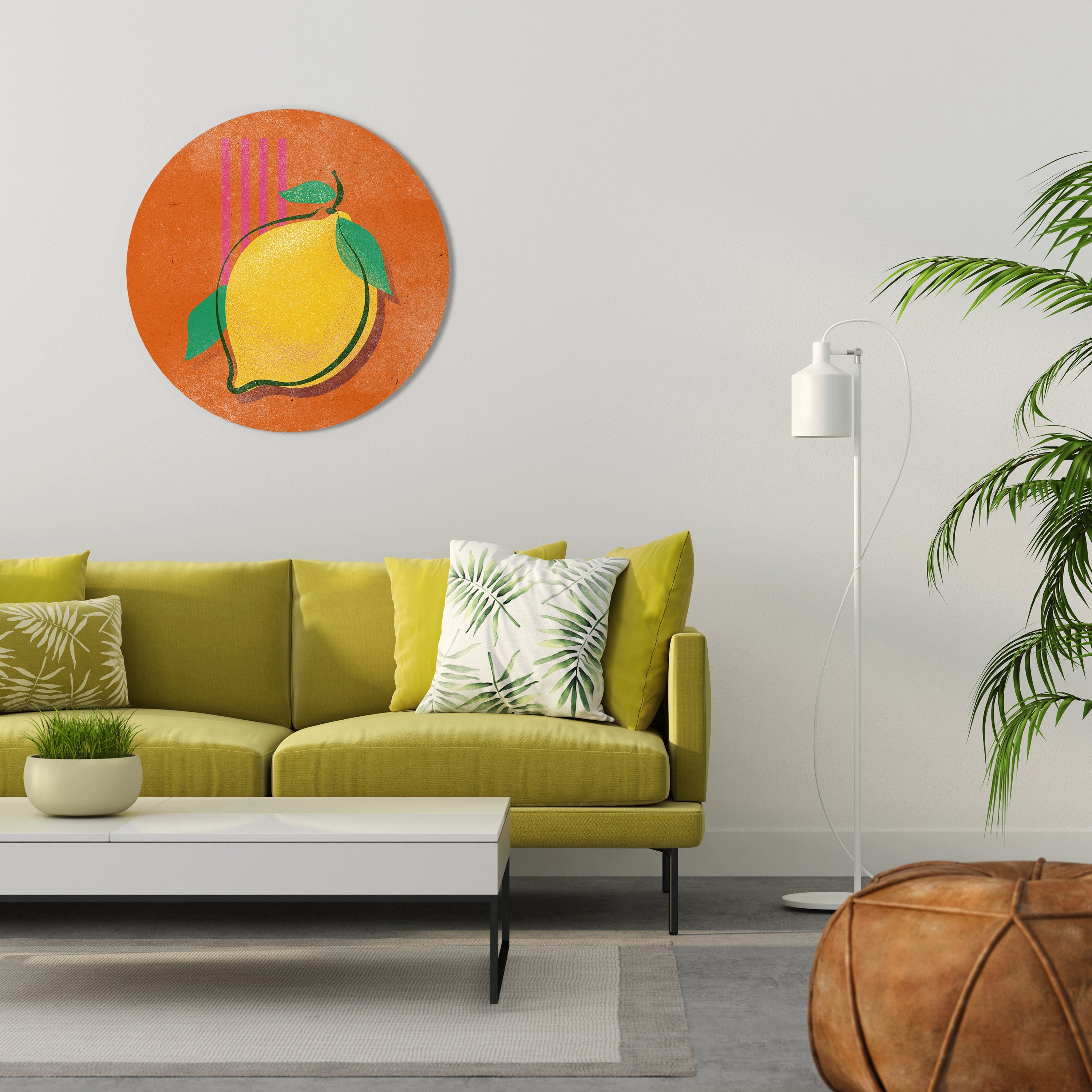 Arte de pared redondo LUSCIOUS LEMON