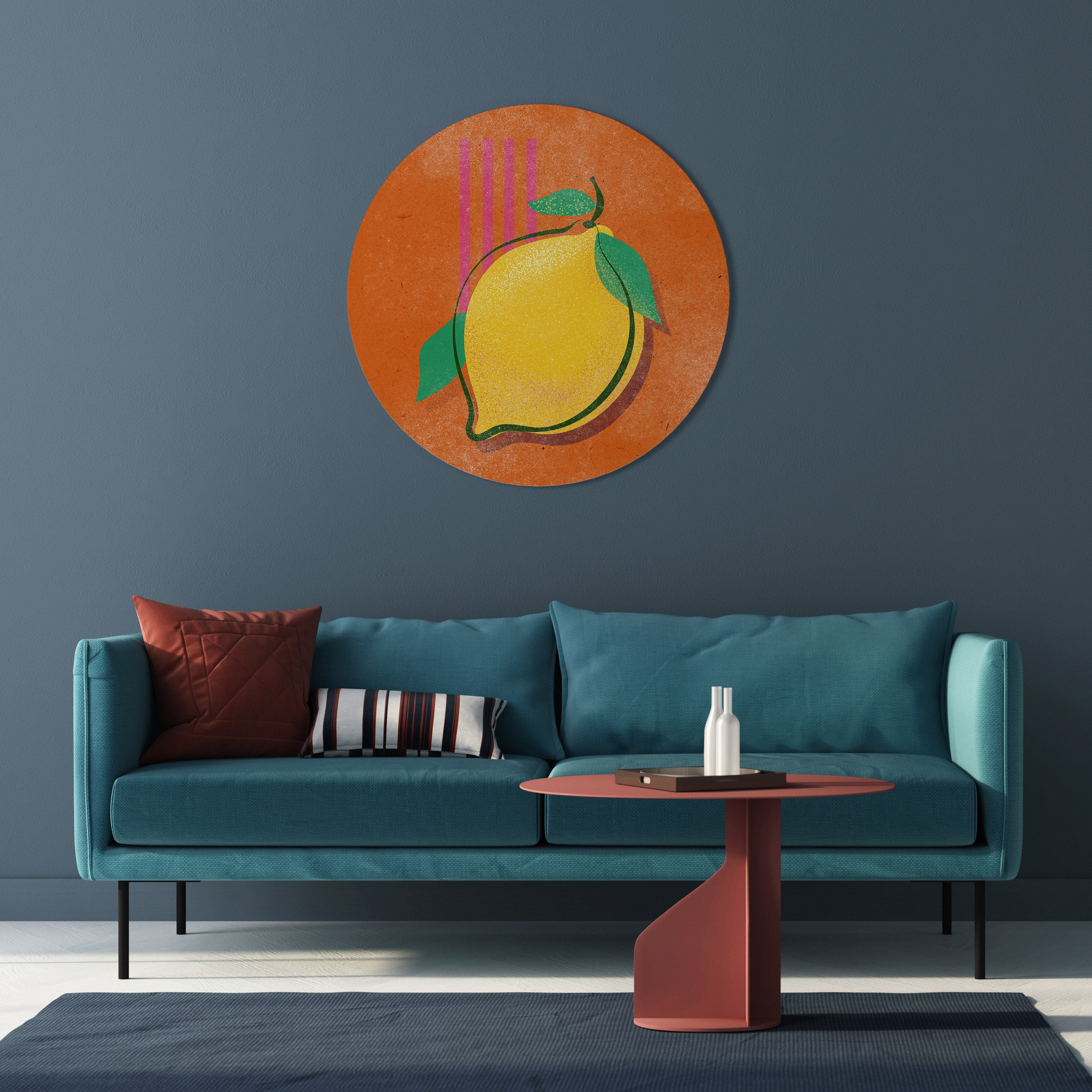 Arte de pared redondo LUSCIOUS LEMON