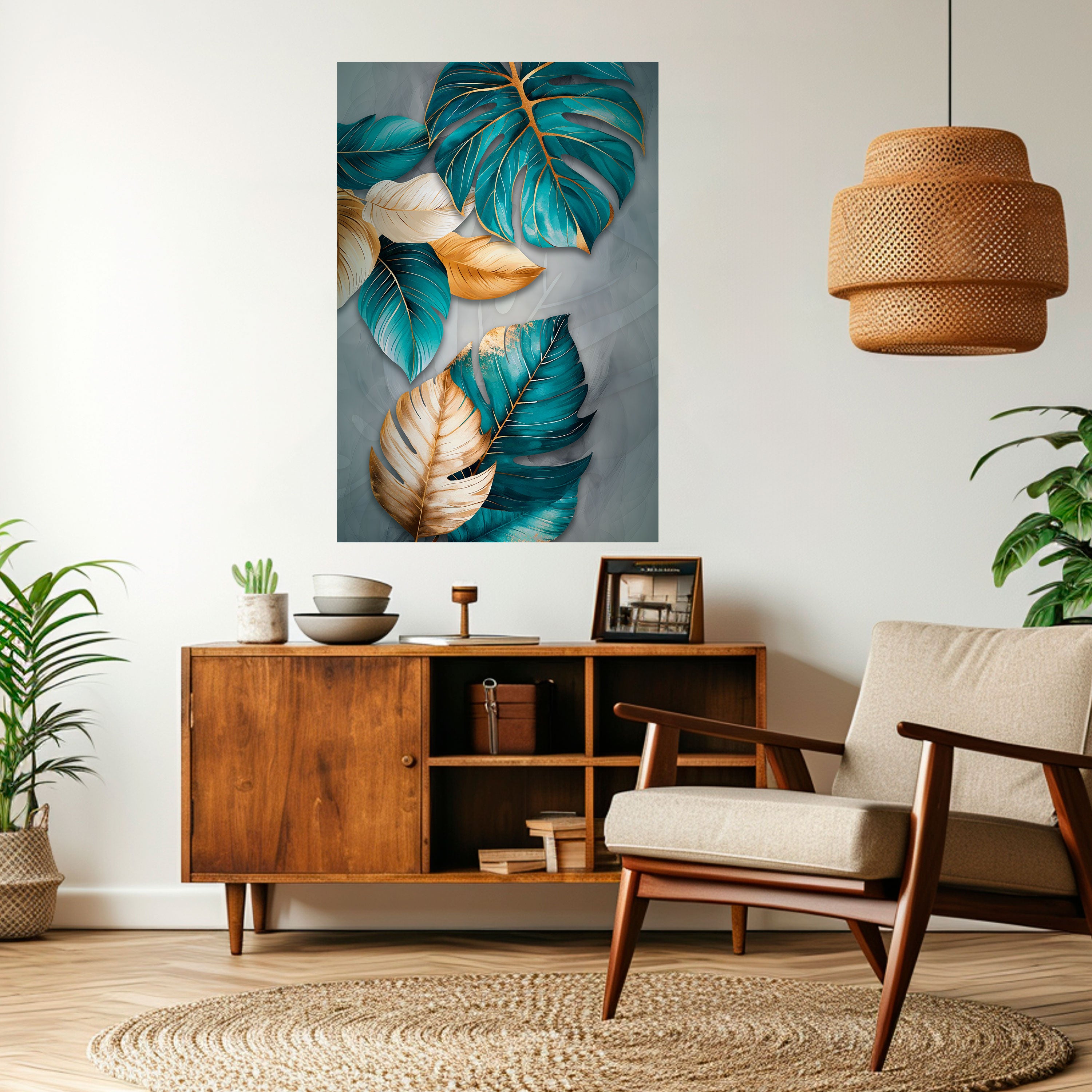 ELEGANCE IN LEAVES Peel and Stick Vertical Poster