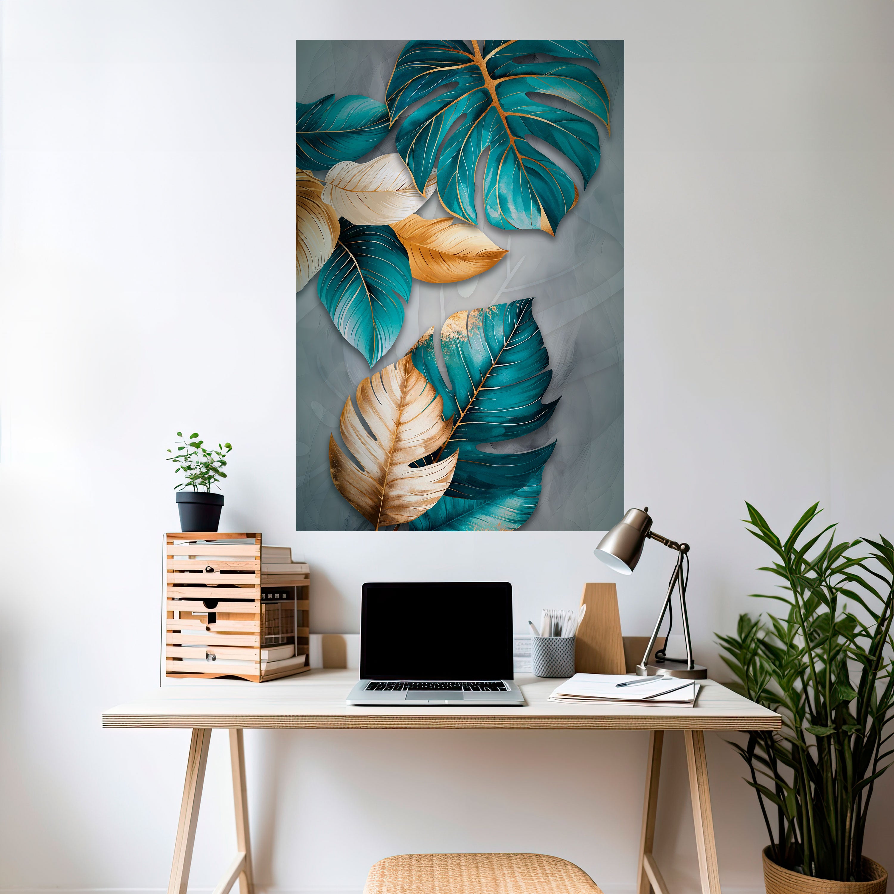 ELEGANCE IN LEAVES Peel and Stick Vertical Poster