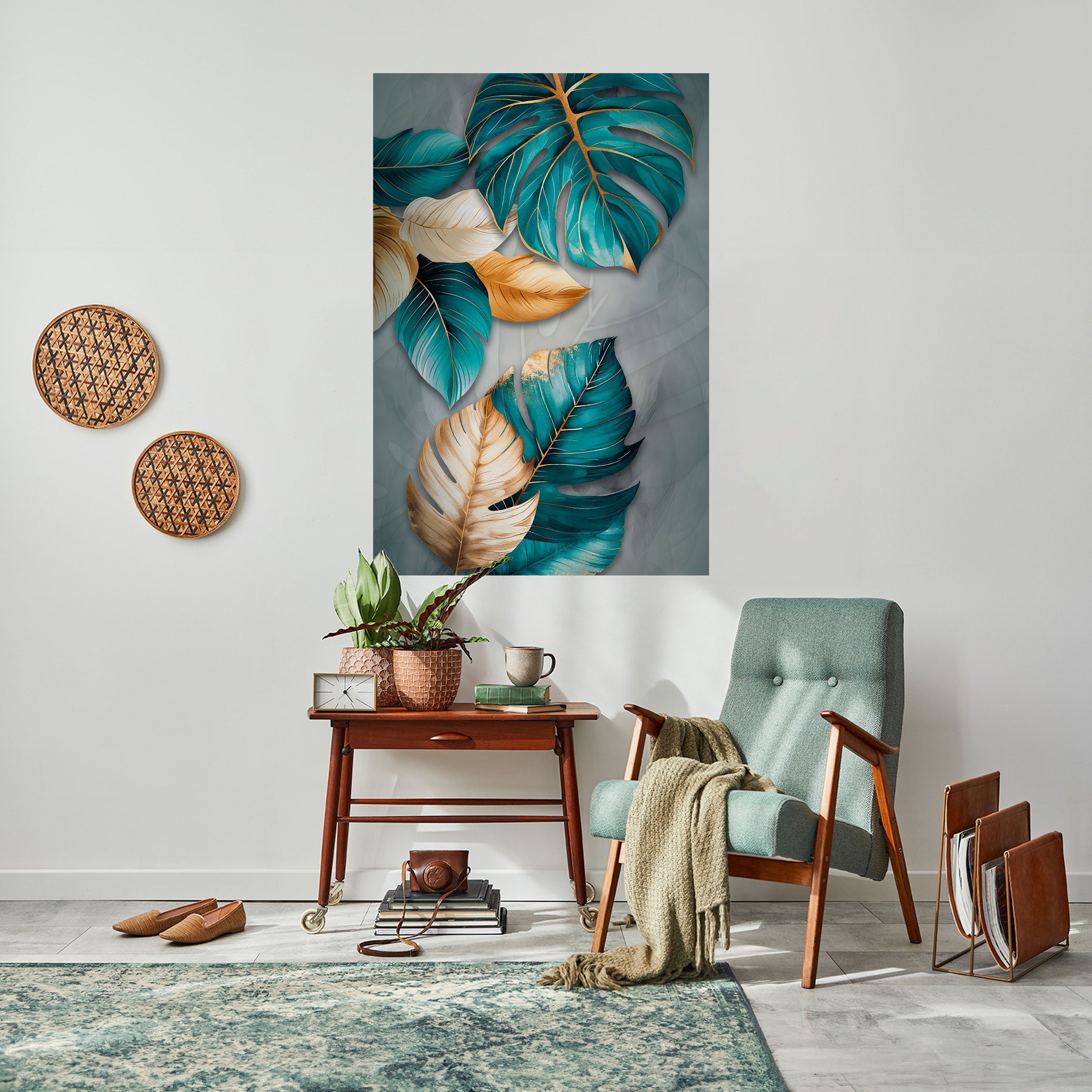 ELEGANCE IN LEAVES Peel and Stick Vertical Poster
