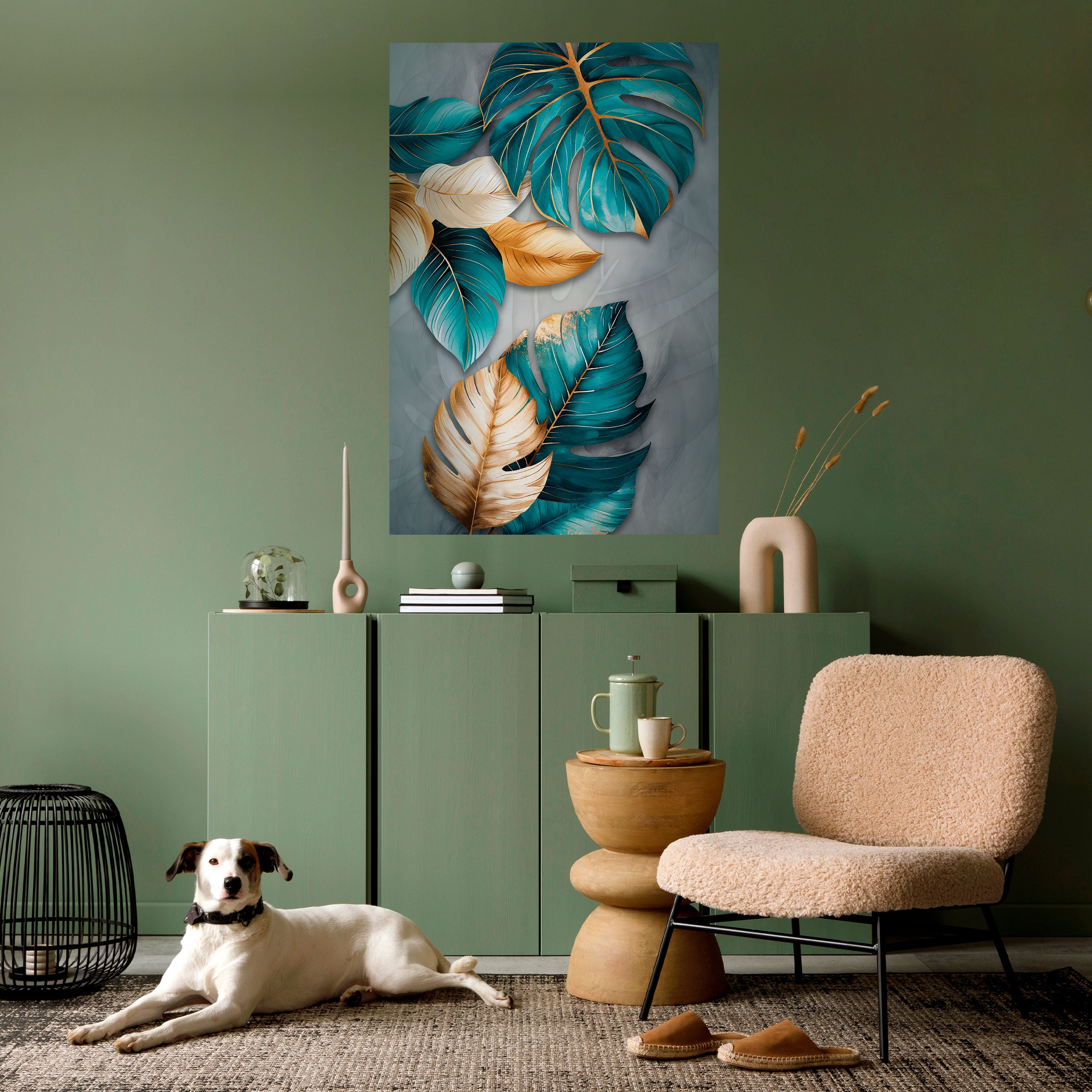 ELEGANCE IN LEAVES Peel and Stick Vertical Poster