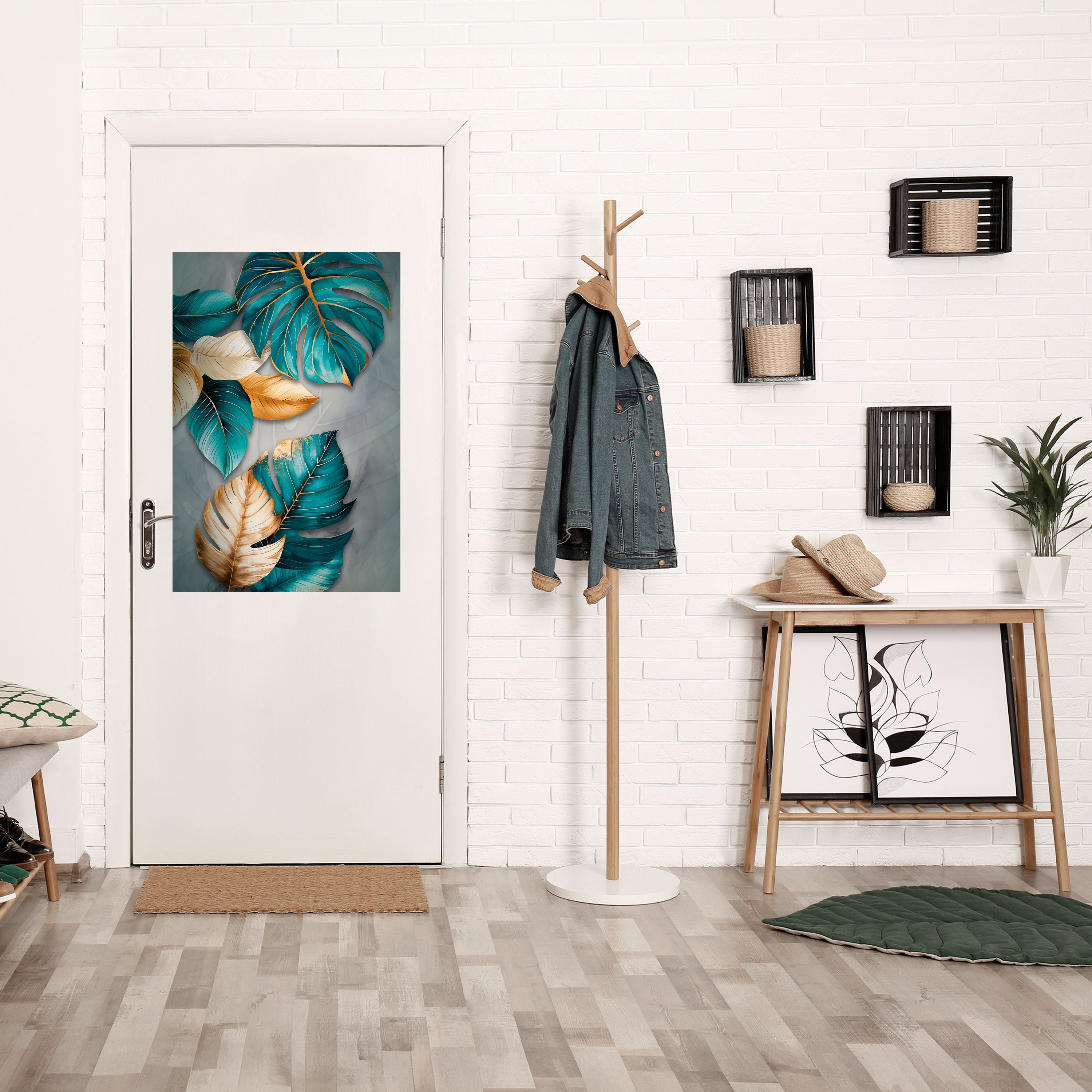 ELEGANCE IN LEAVES Peel and Stick Vertical Poster
