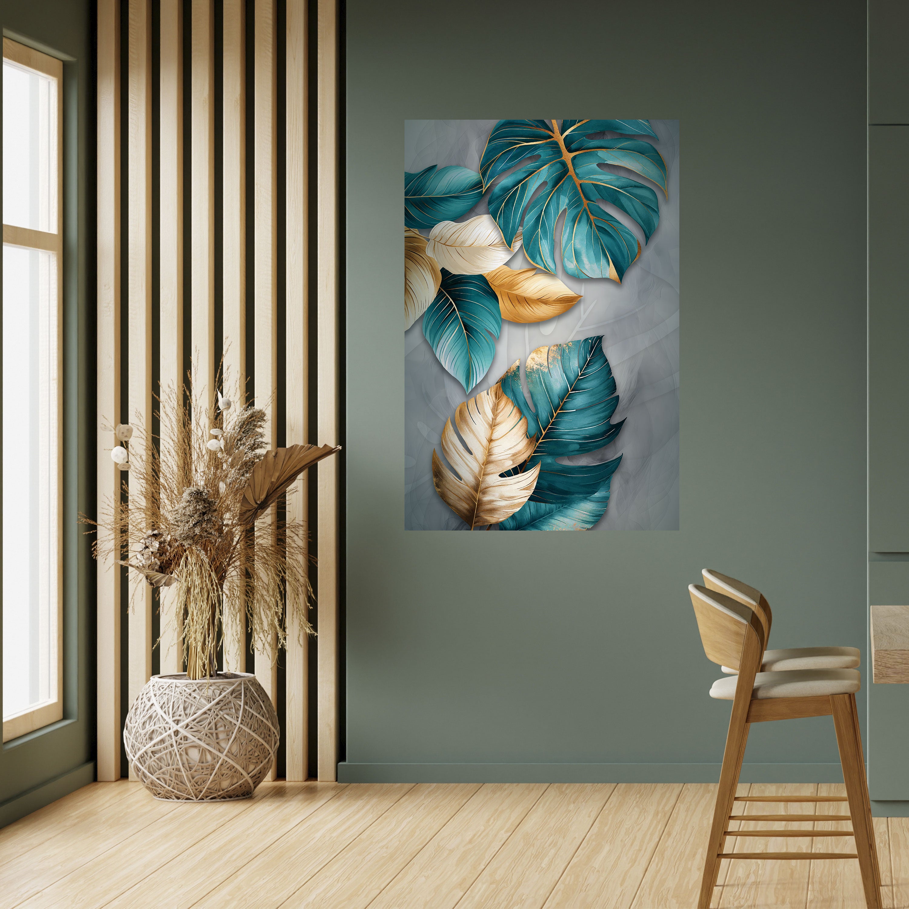 ELEGANCE IN LEAVES Peel and Stick Vertical Poster