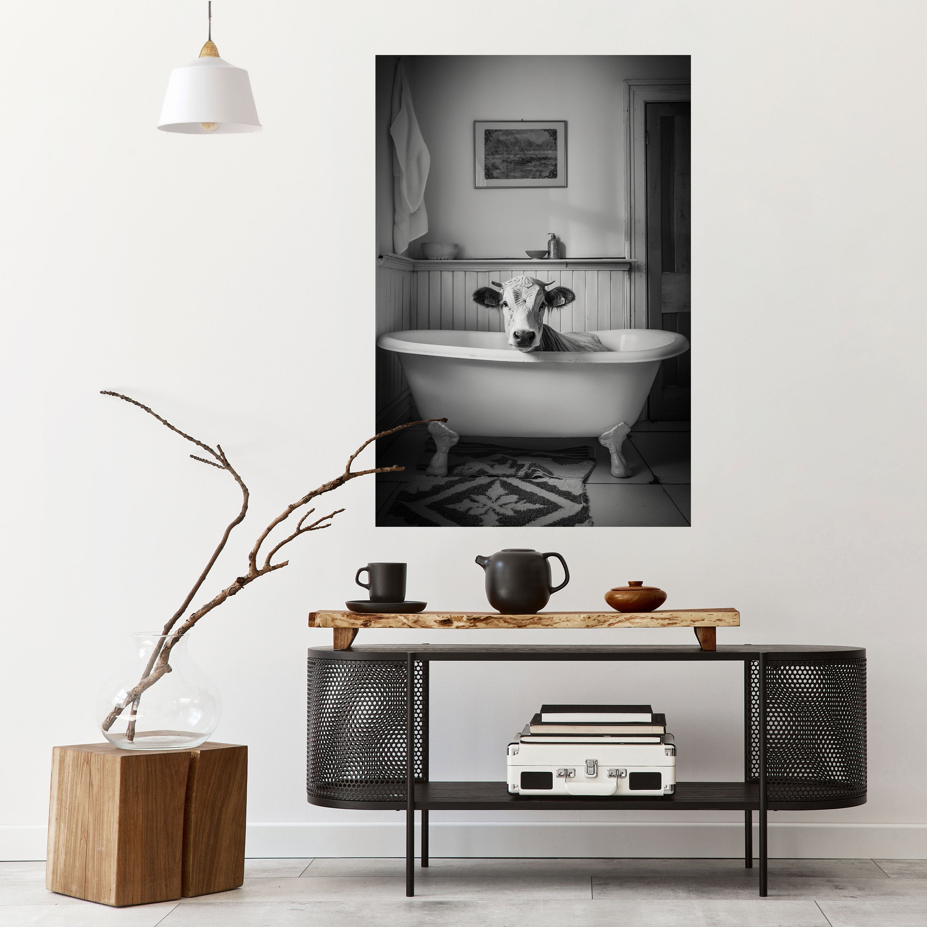 COW IN RELAXATION Peel and Stick Vertical Poster
