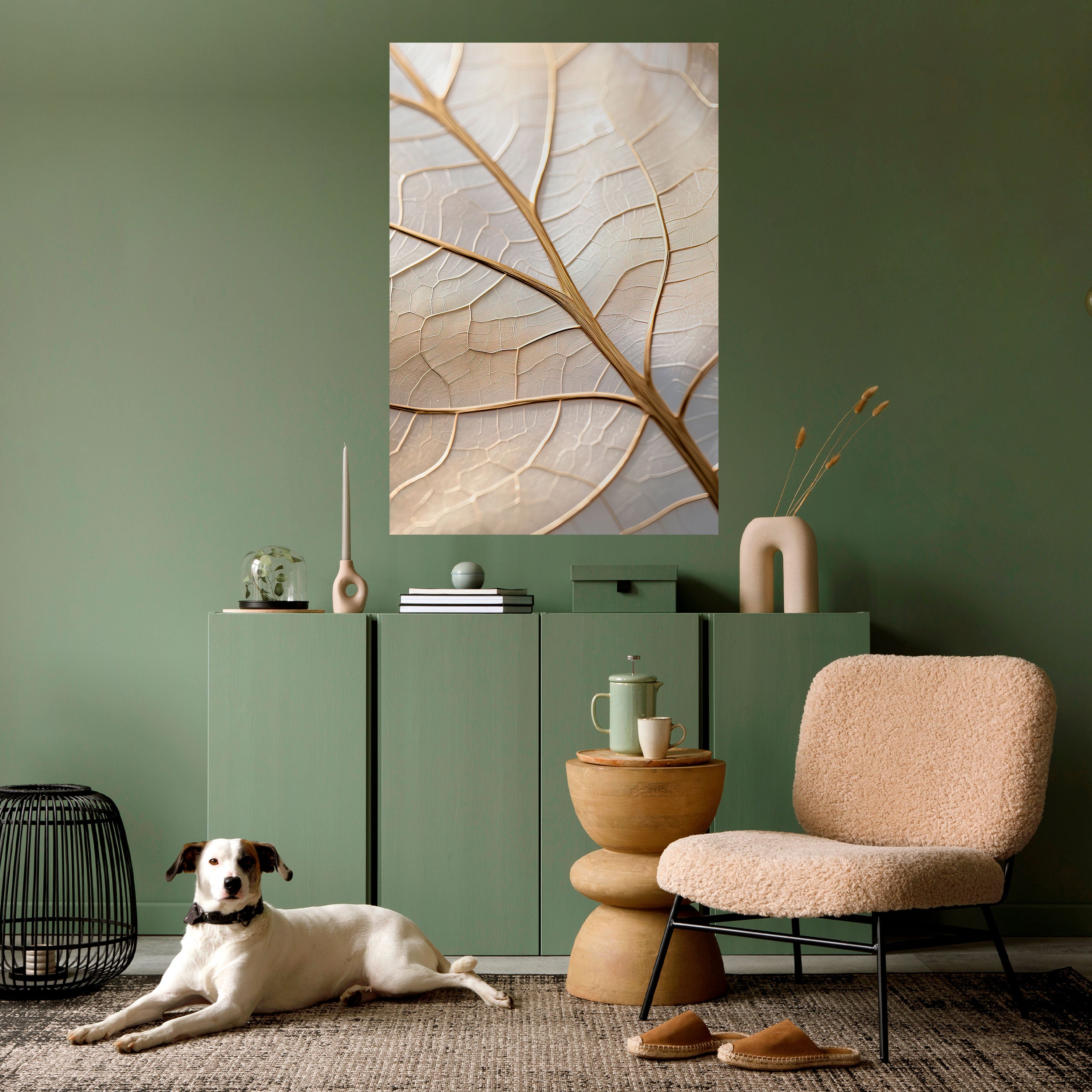 GOLDEN LEAF WHISPERS Peel and Stick Vertical Poster