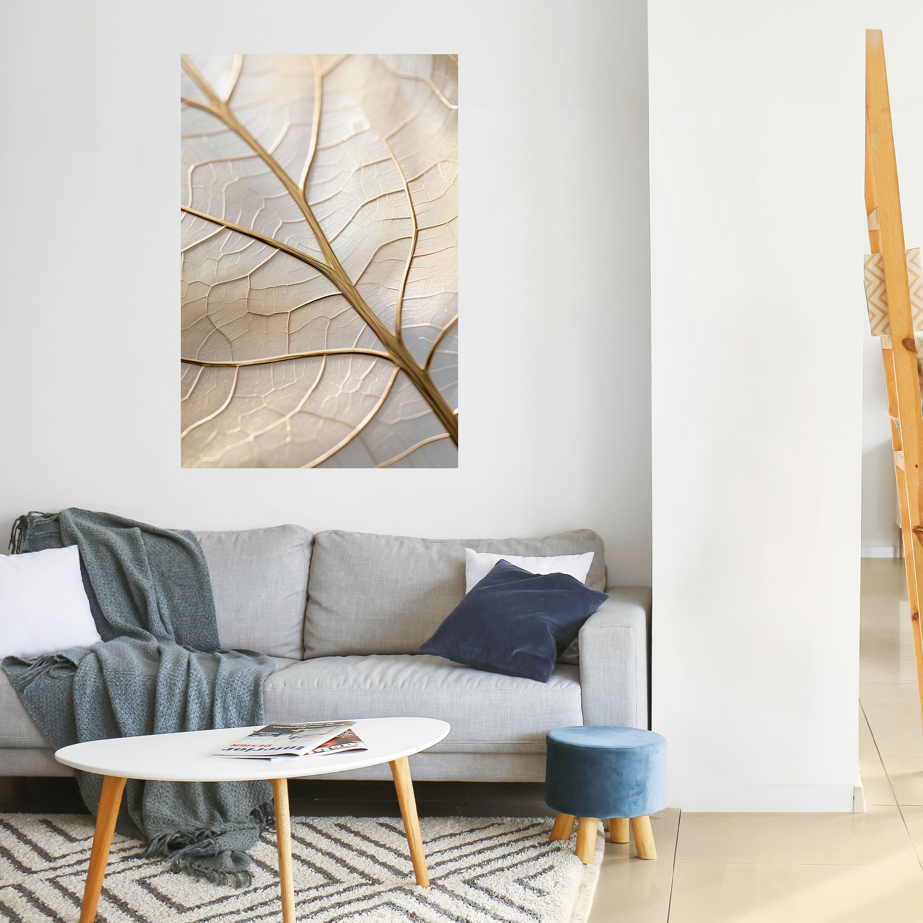 GOLDEN LEAF WHISPERS Peel and Stick Vertical Poster
