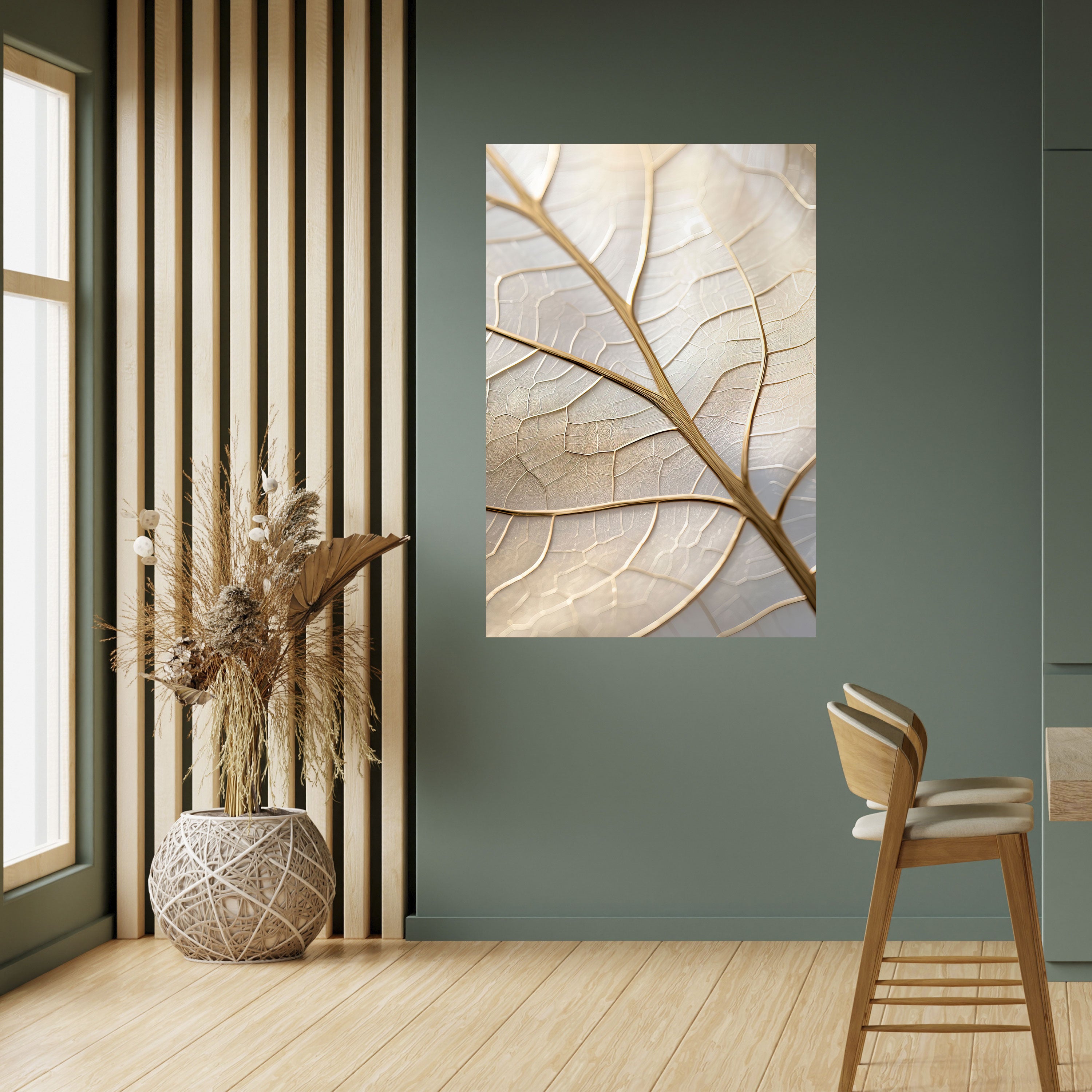 GOLDEN LEAF WHISPERS Peel and Stick Vertical Poster