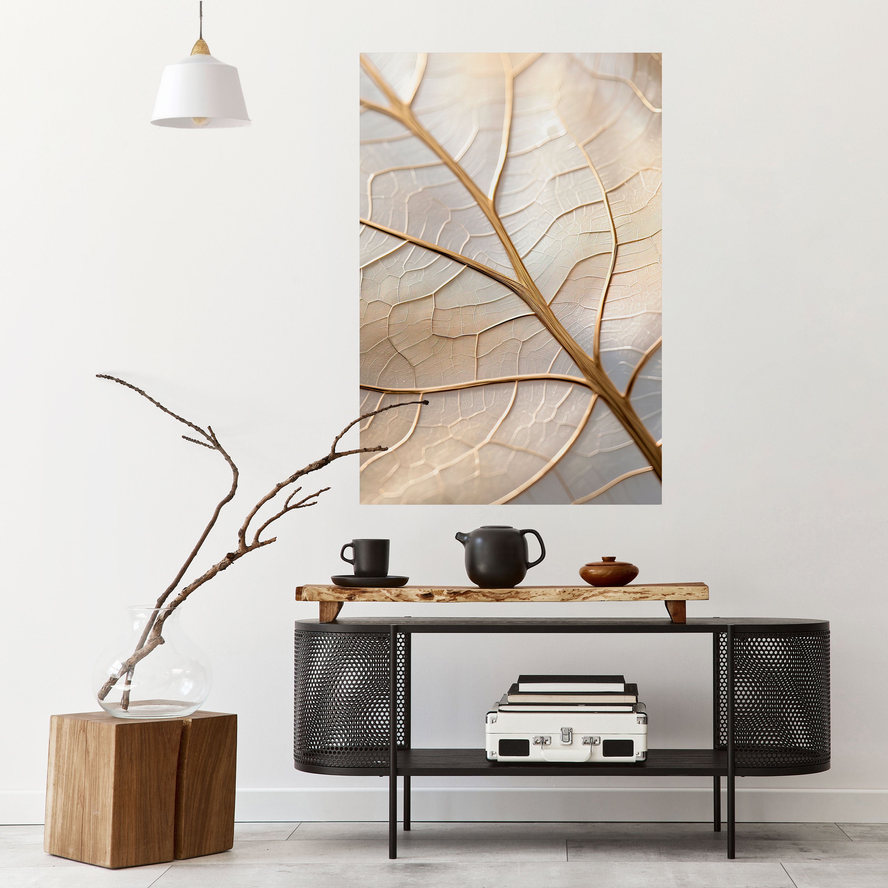 GOLDEN LEAF WHISPERS Peel and Stick Vertical Poster