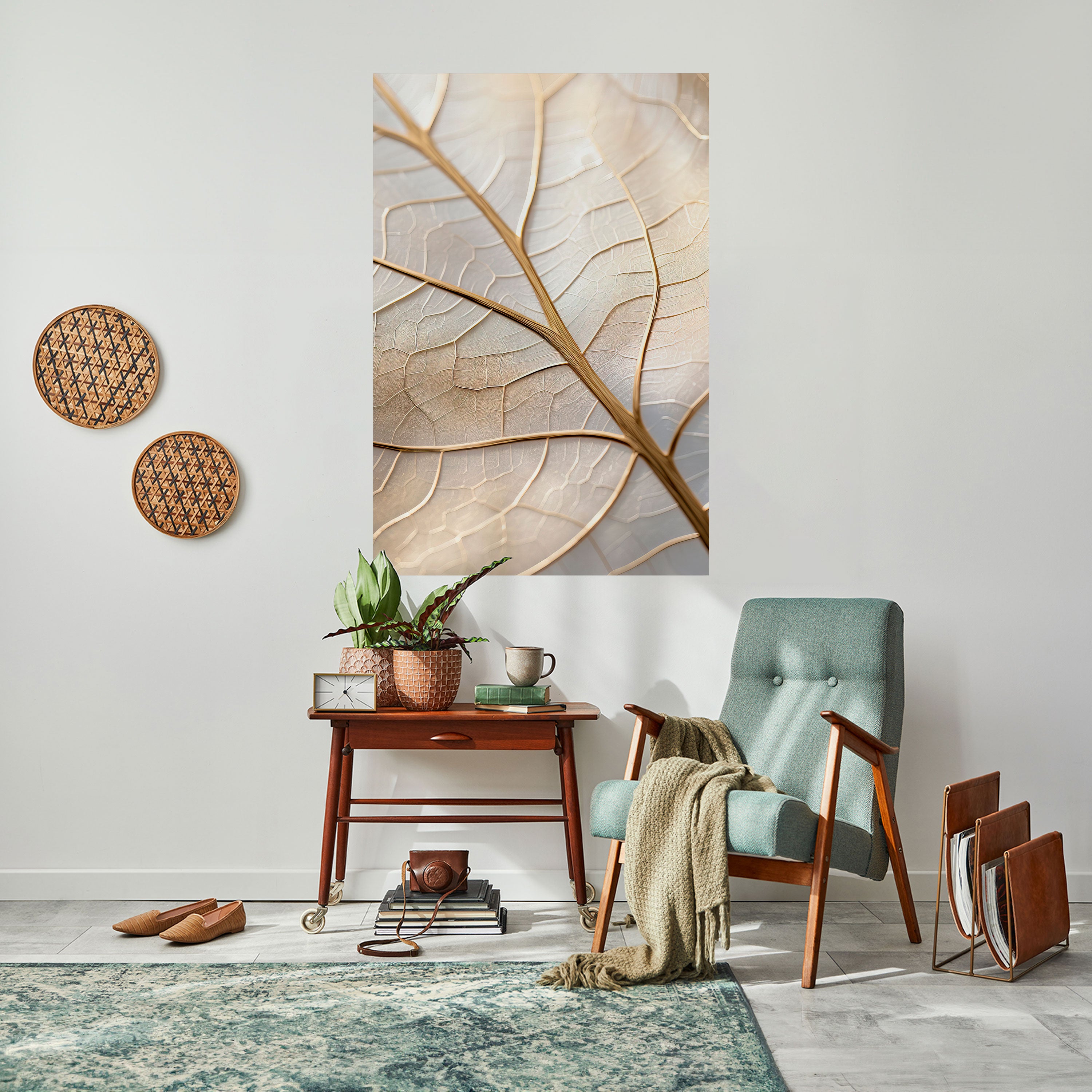 GOLDEN LEAF WHISPERS Peel and Stick Vertical Poster