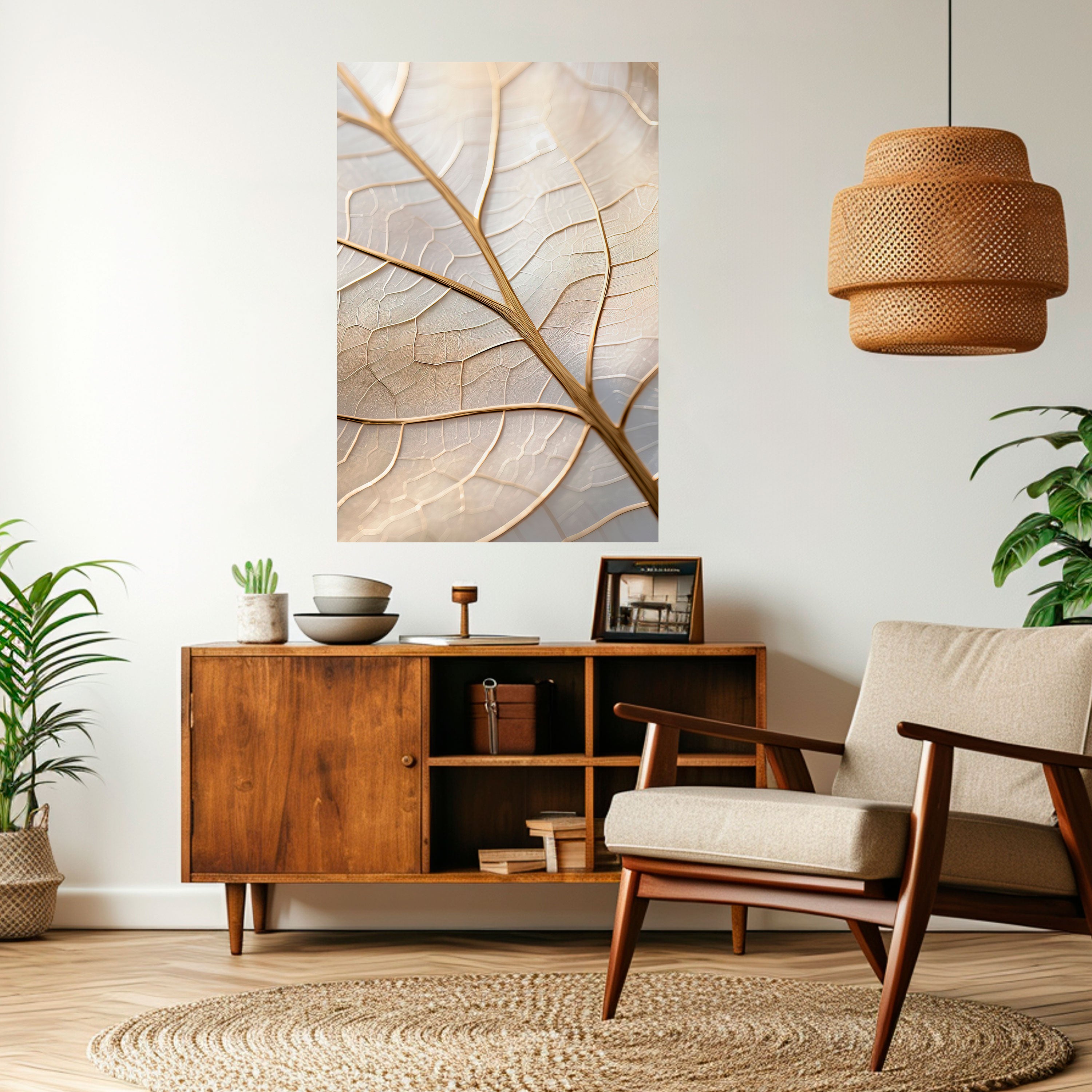 GOLDEN LEAF WHISPERS Peel and Stick Vertical Poster