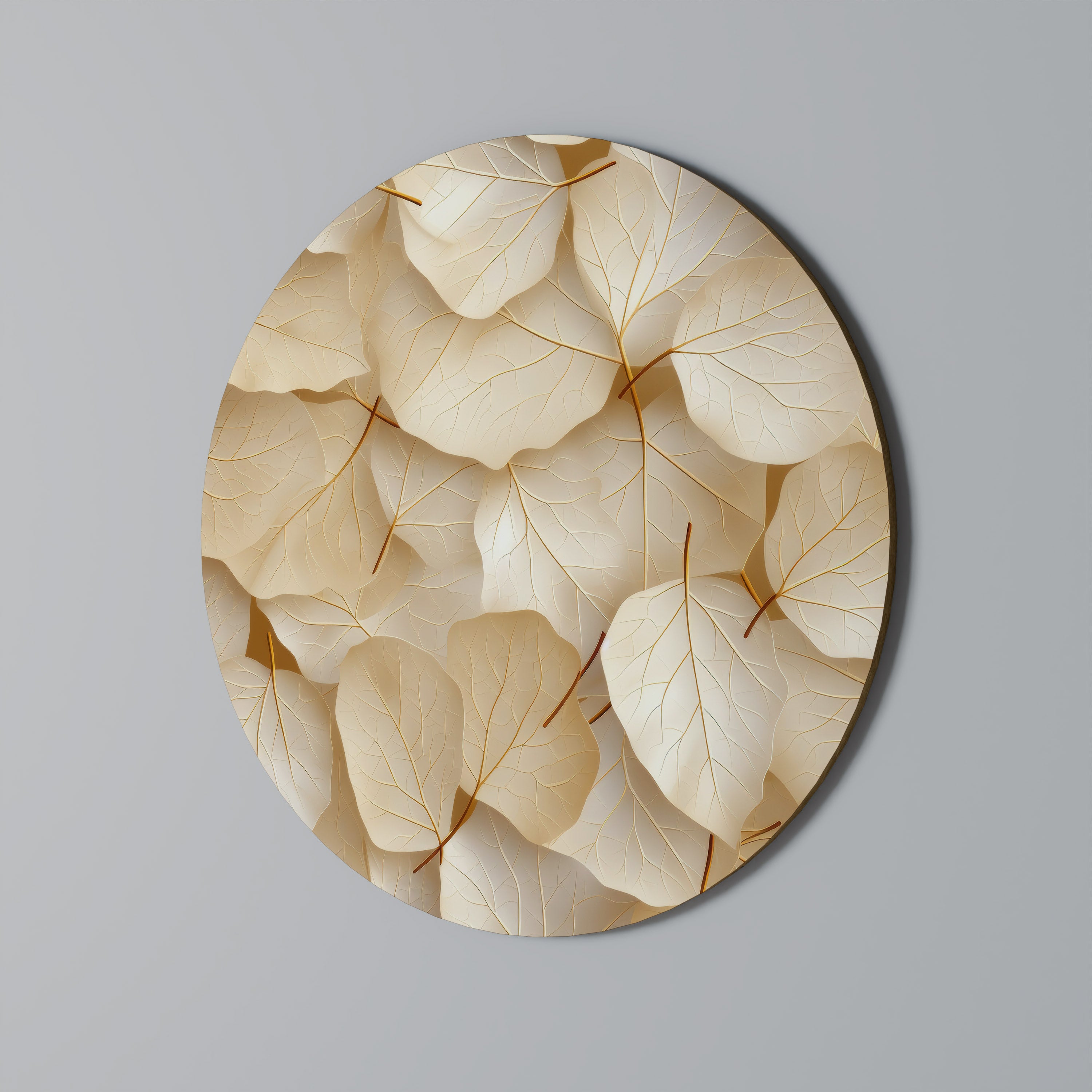 VELLUM LEAF SYMPHONY Round Wall Art