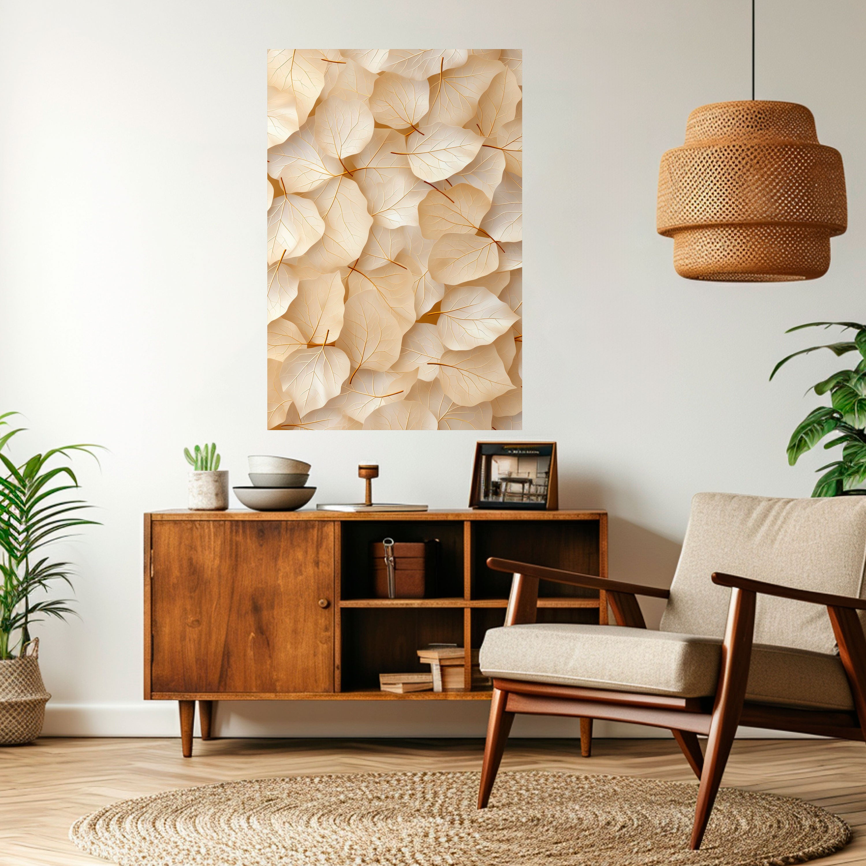 VELLUM LEAF SYMPHONY Peel and Stick Vertical Poster