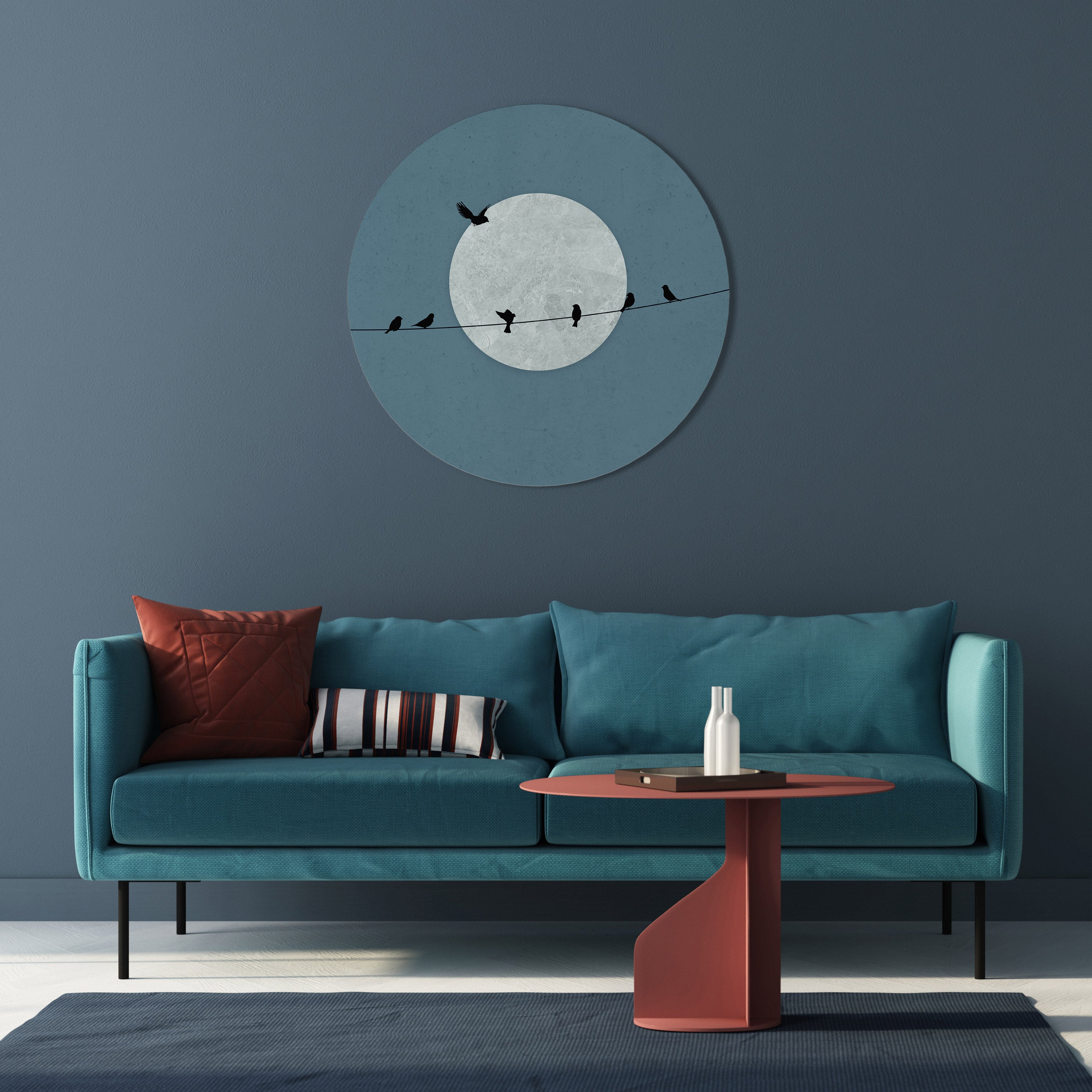 Arte de pared redondo MOONLIT REST