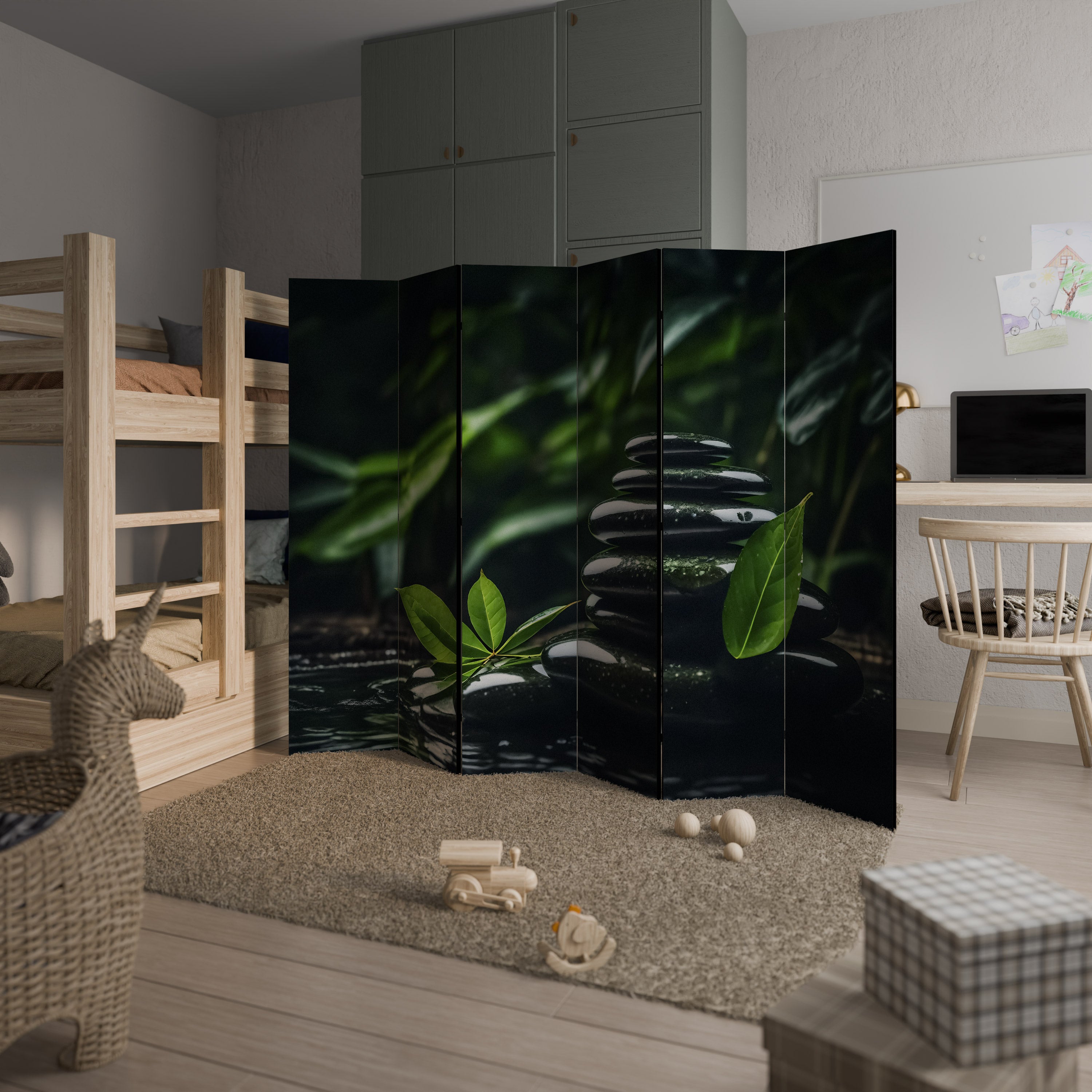 Divisor de ambientes decorativo de 6 paneles HARMONY STONES