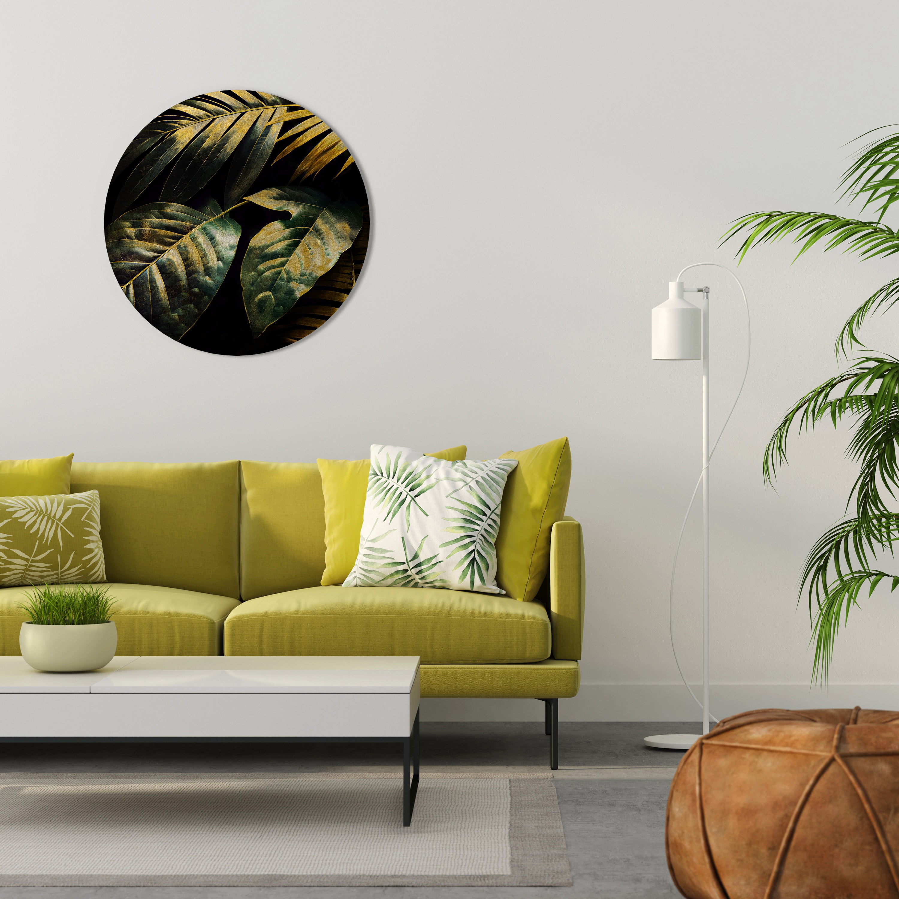 ENIGMATIC FOLIAGE TWILIGHT Round Wall Art