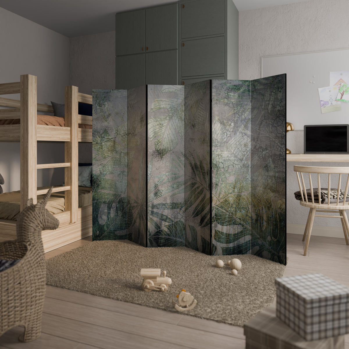 HARMONY IN GREENERY Biombo de 6 paneles