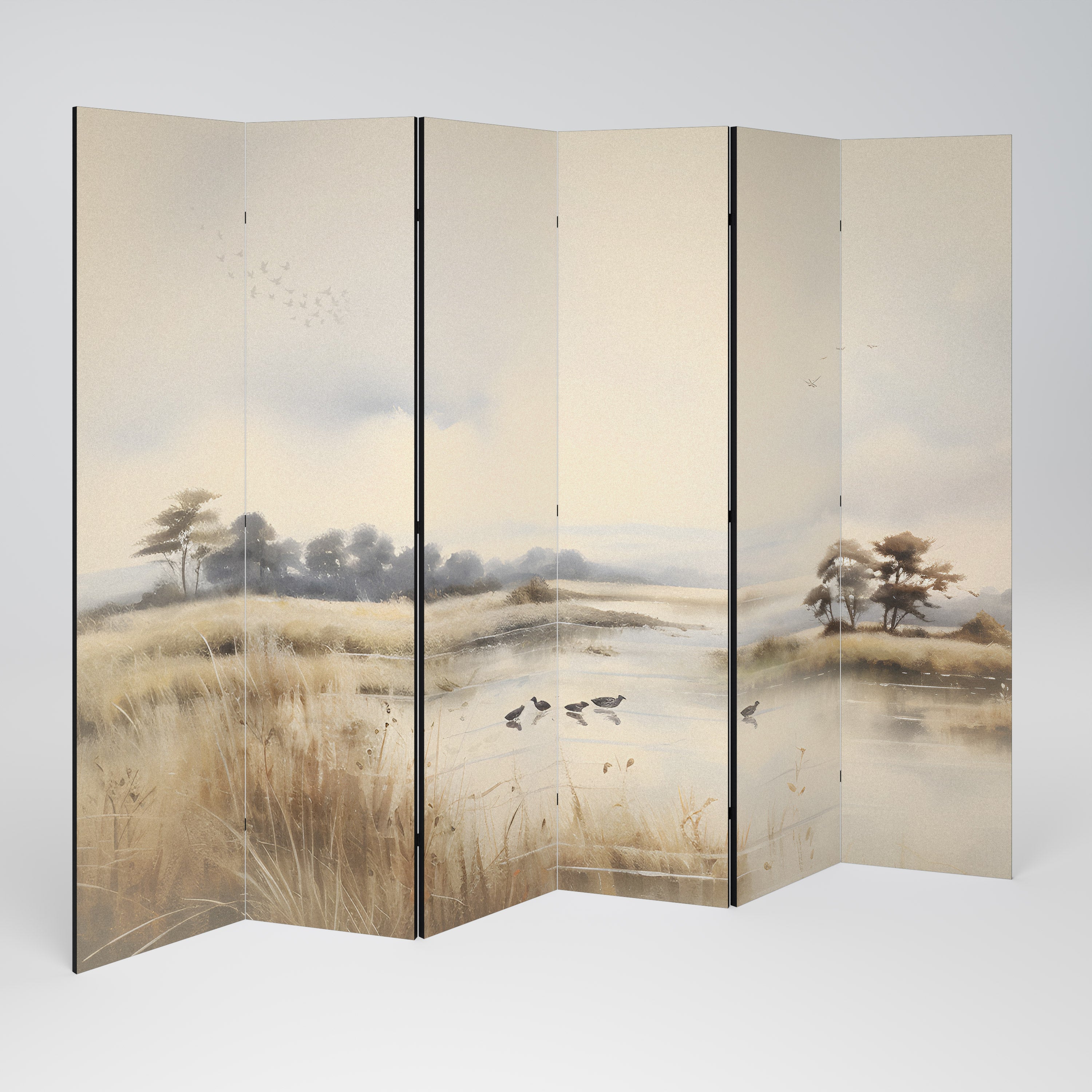 Biombo decorativo LAKESIDE NOSTALGY de 6 paneles