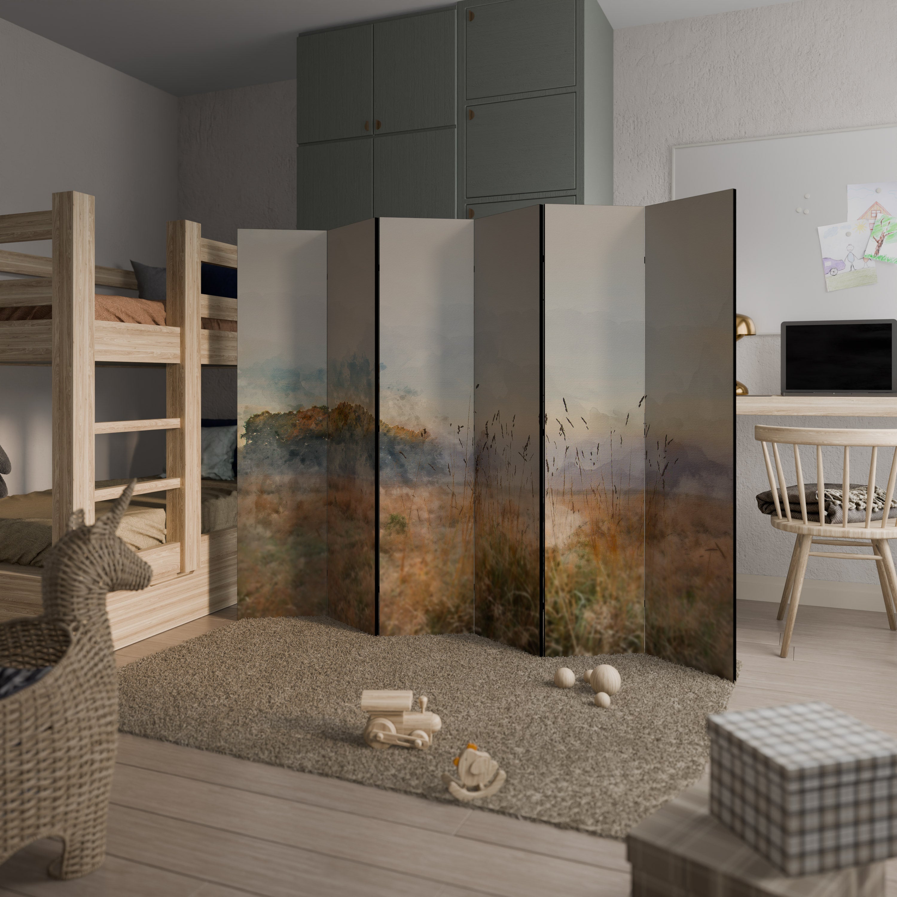 Biombo decorativo de 6 paneles TRISTEZA DE VERANO